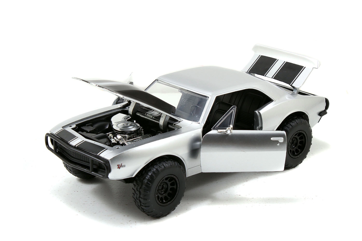 Jada Roman's Chevrolet Camaro Z/28 Silver "Fast & Furious 7" Movie 1/24 Diecast Model Car by Jada