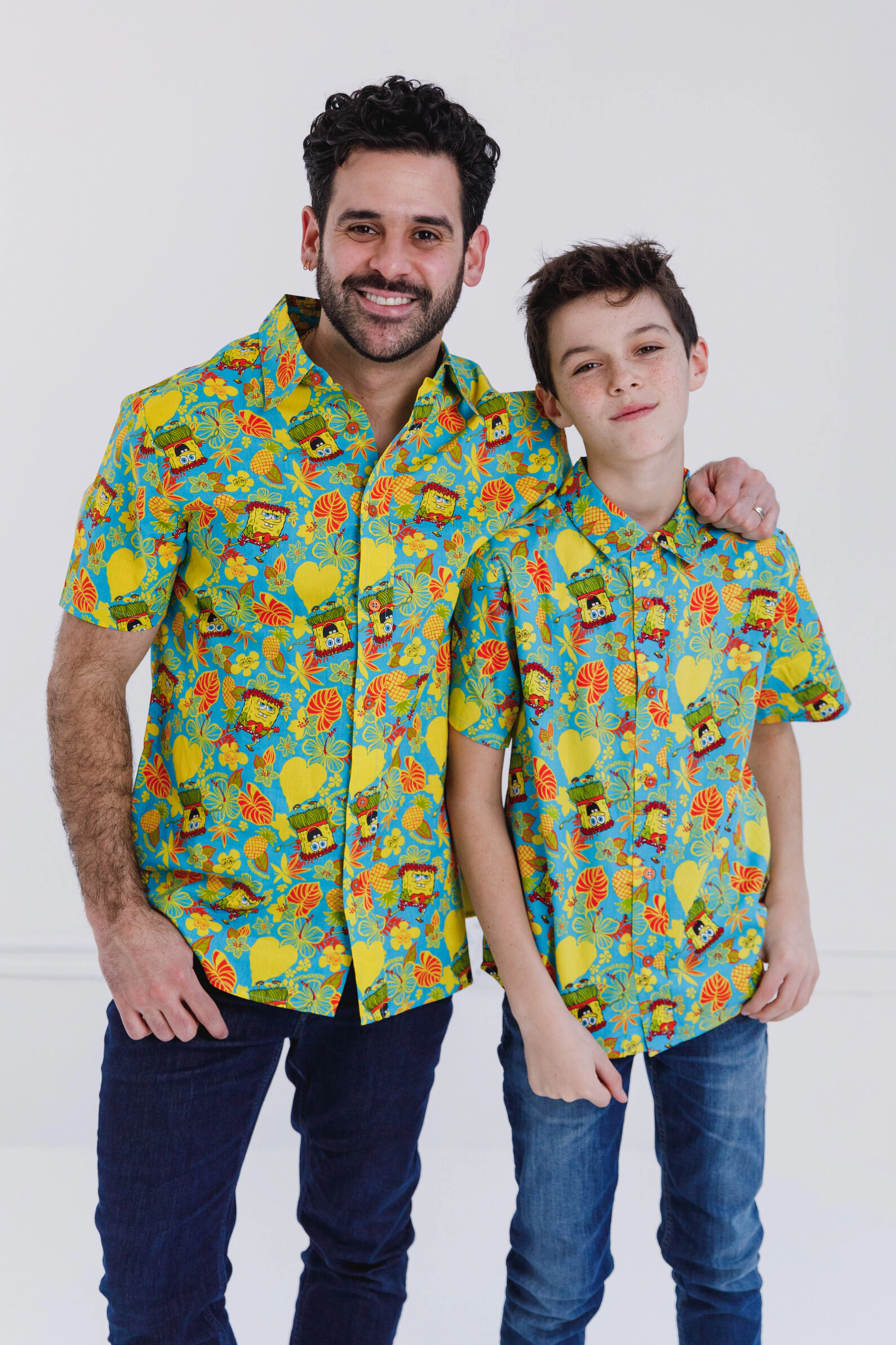 Nickelodeon SpongeBob SquarePants Boys' Hawaiian Button-Down Shirt