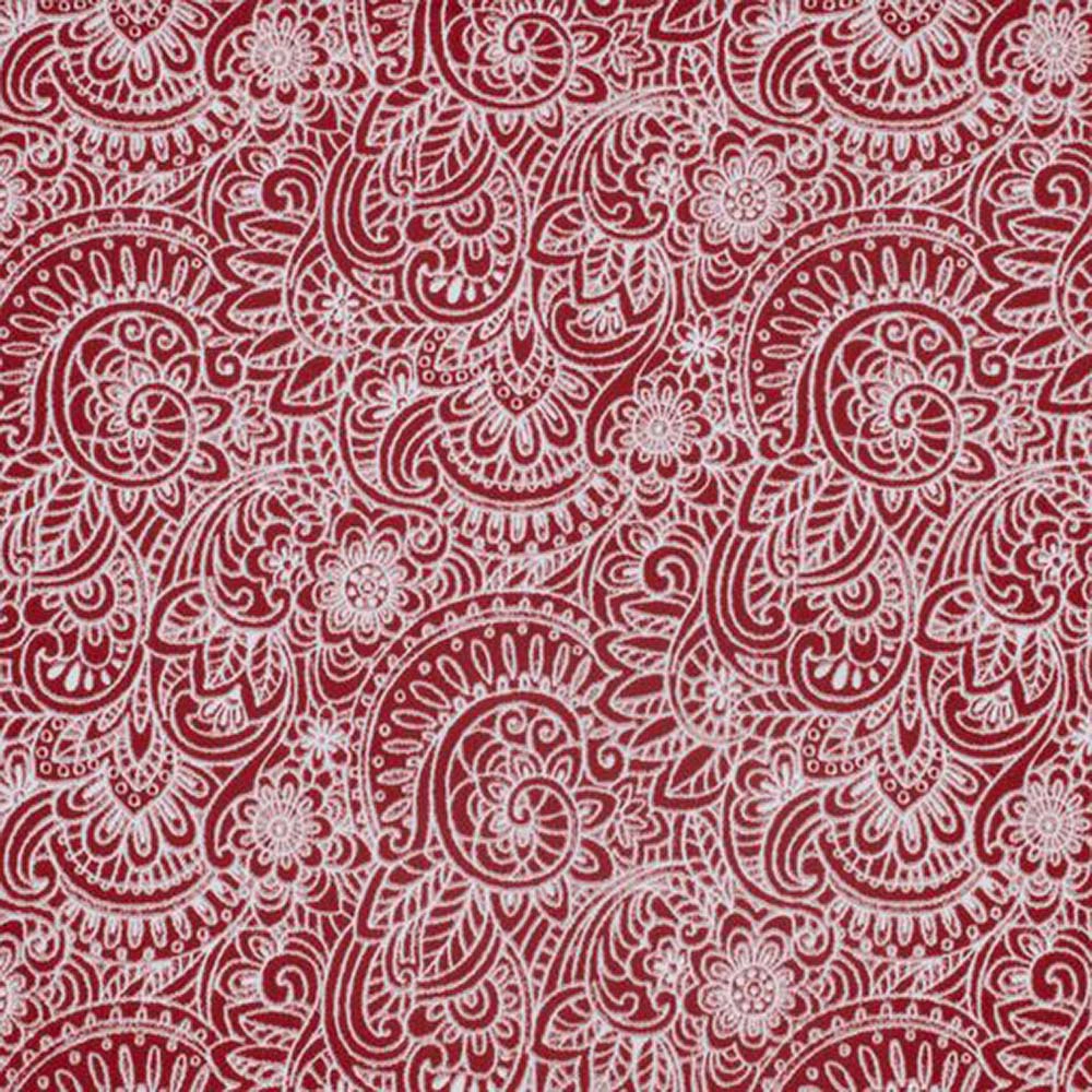 Ellis Segovia Printed Paisley Pattern on Ground 1.5" Rod Pocket High Quality Tailored Tiers 50"x36" Red
