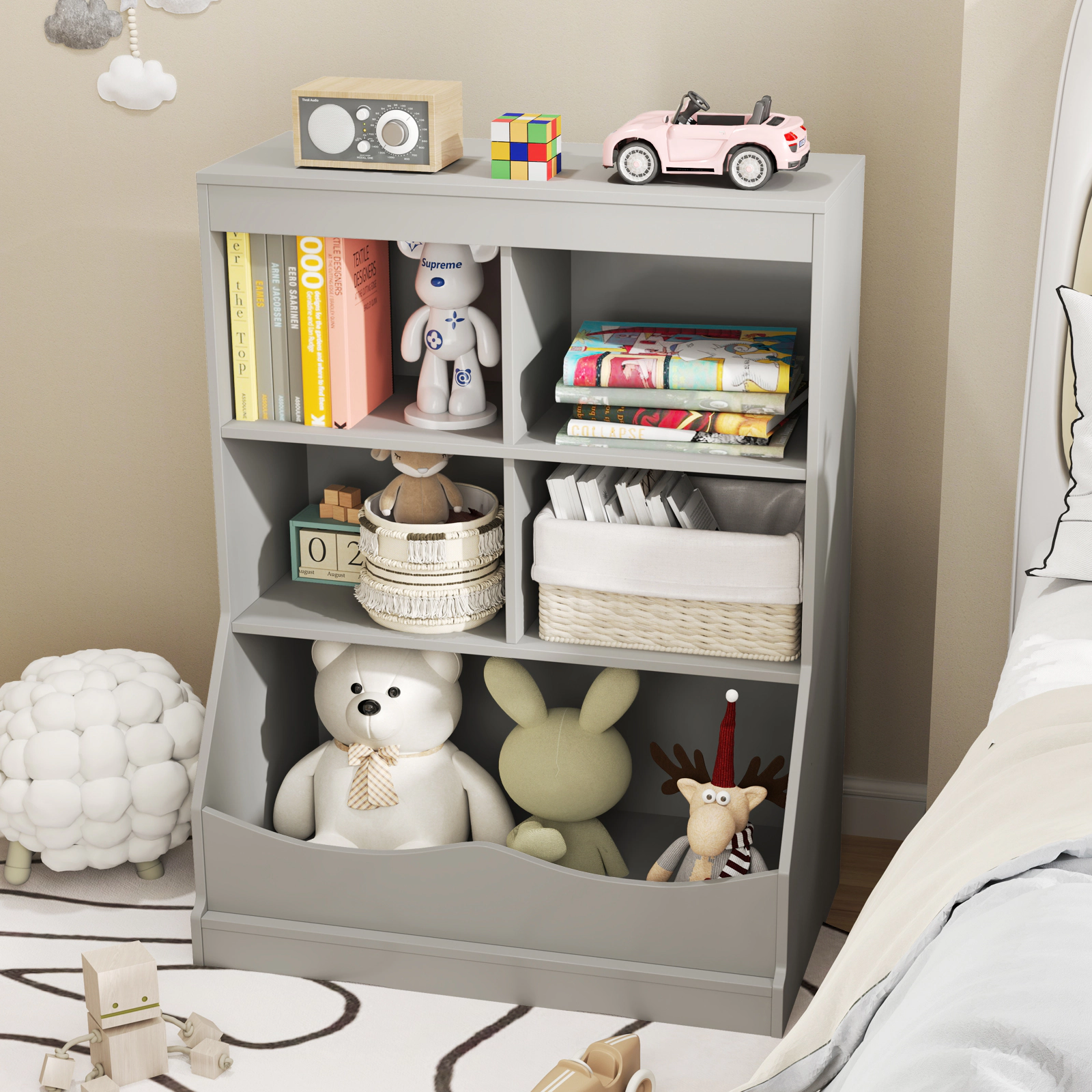 Hivvago Multi-Functional Children’s Bookcase with Open Shelving