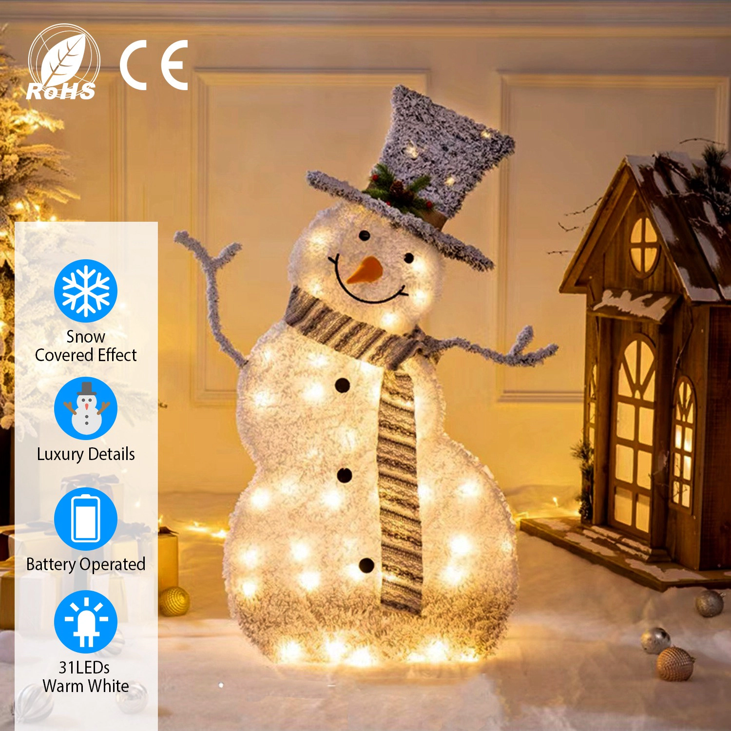 IMounTEK Unisex Collapsible LED Snowman Decoration