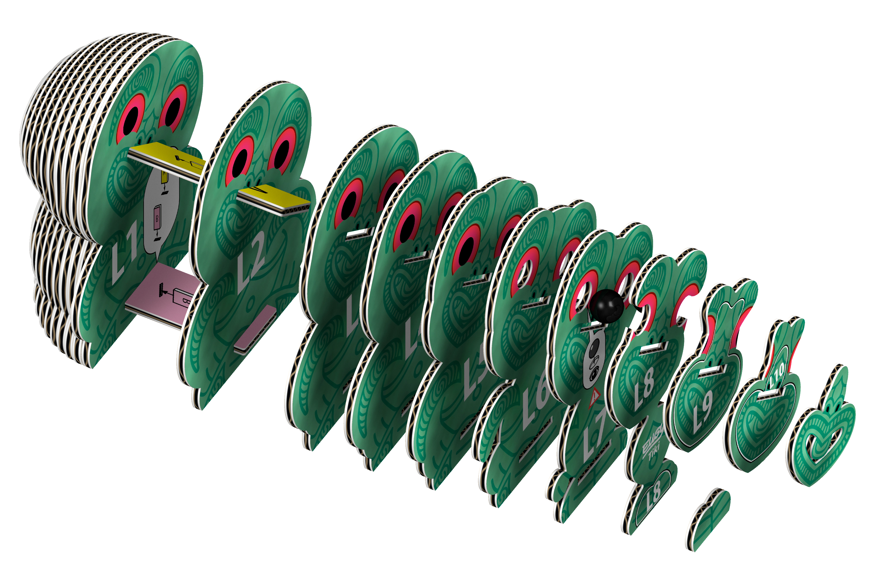 EUGY Tiki 3D Puzzle - contains 24 puzzle pieces