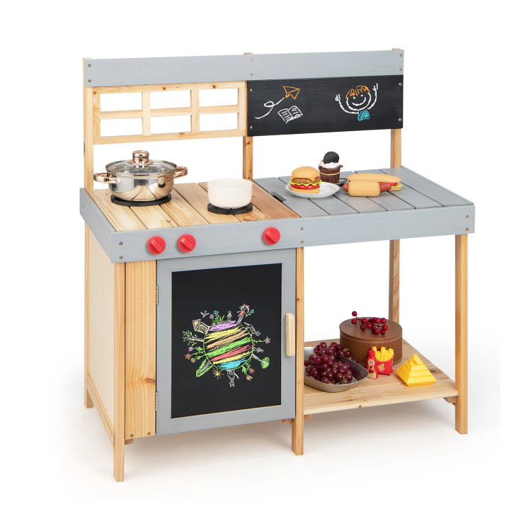 Hivvago Outdoor Kid'S Mud Kitchen Set With Detachable Water Box For Toddlers Over 3
