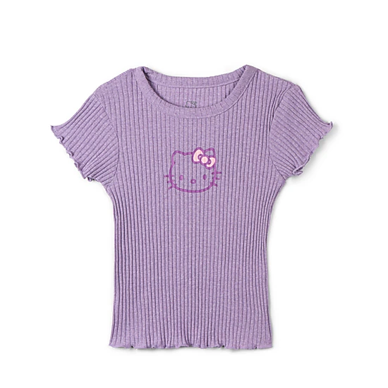 Hello Kitty Girls' 3-Piece Sweatshirt Tee and Shorts Set