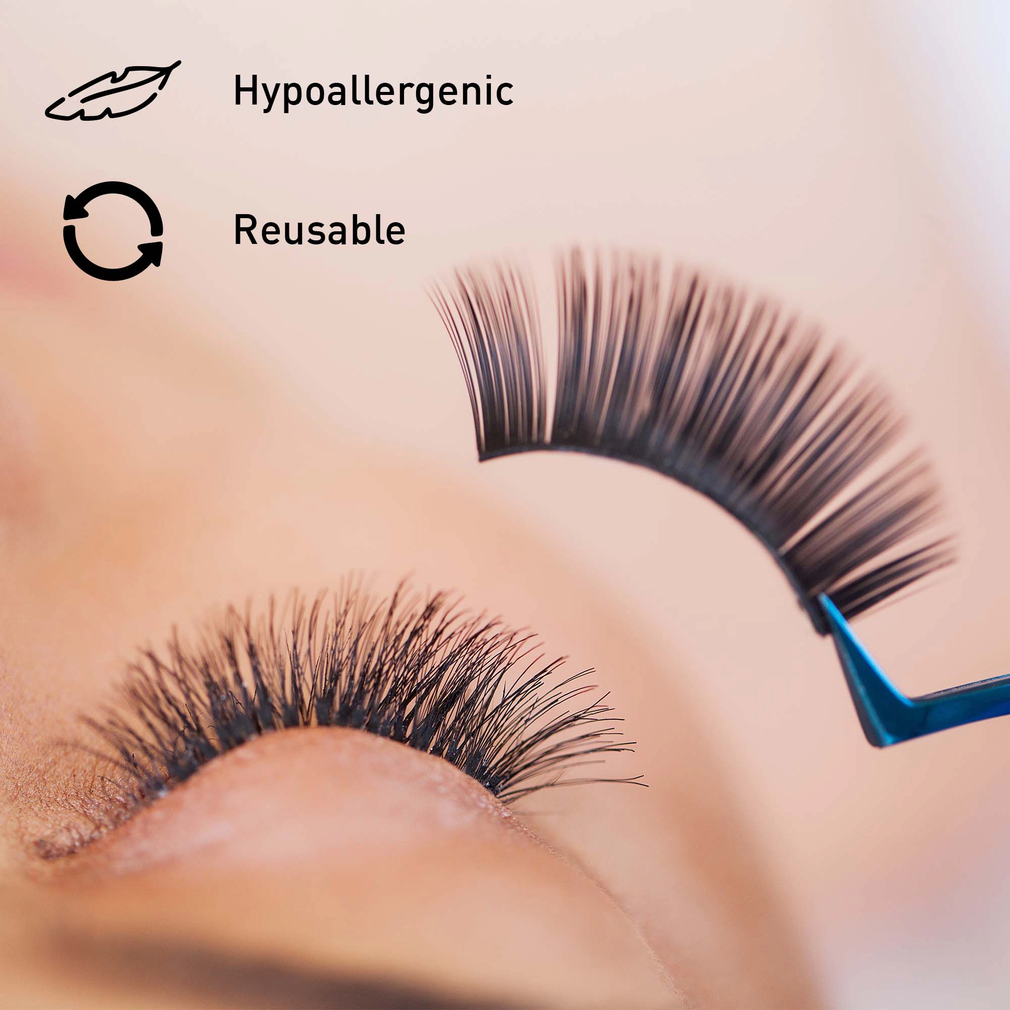 Pursonic Women's Faux Mink Style 3D False Eyelashes with Glue & Applicator