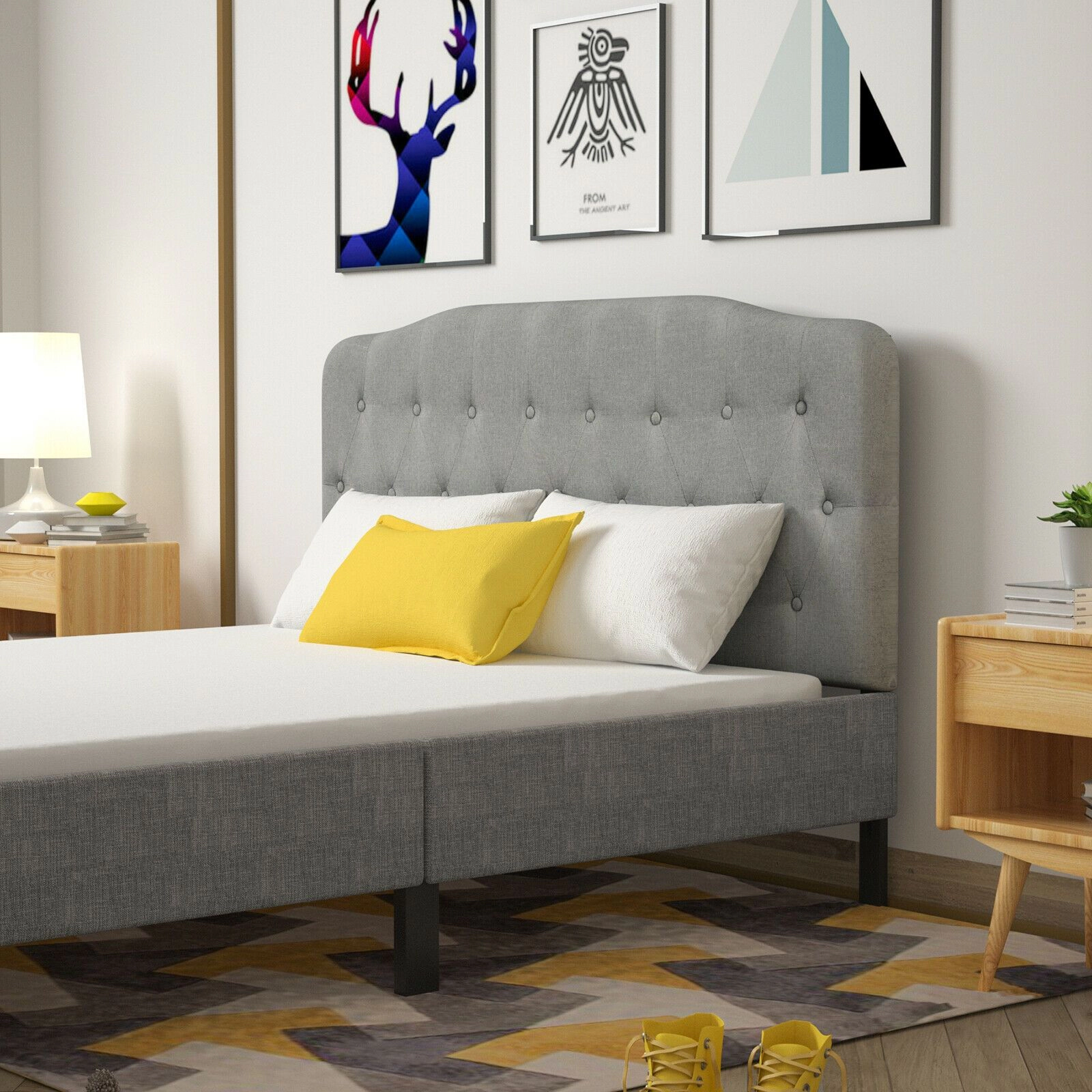 SlickBlue Queen Size Adjustable Polyester Fabric Headboard