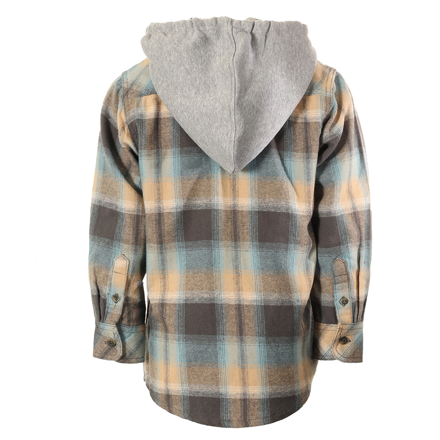 Gioberti Boy's 100% Cotton Removable Hoodie Plaid Checkered Flannel Shirt