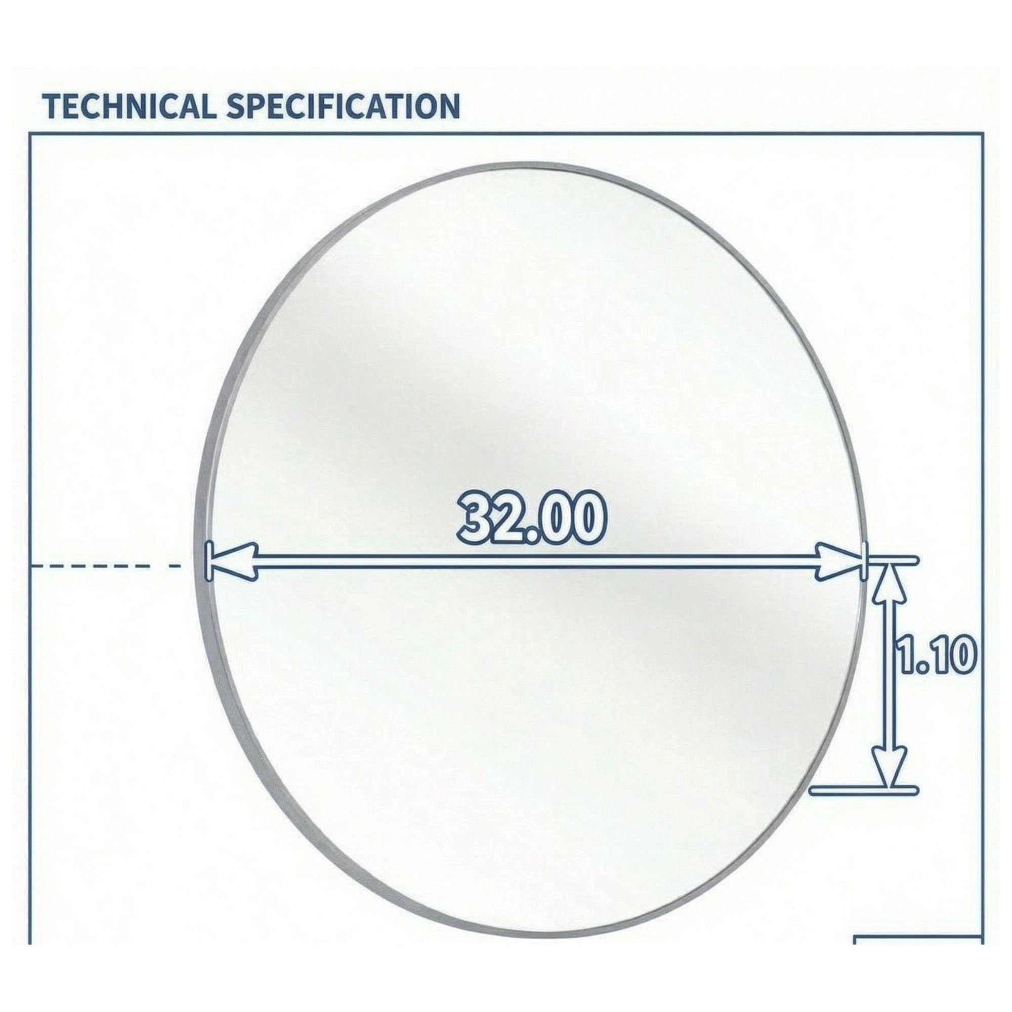 ELEMENT ACE 32 Inch Round Wall Mounted Vanity Mirror