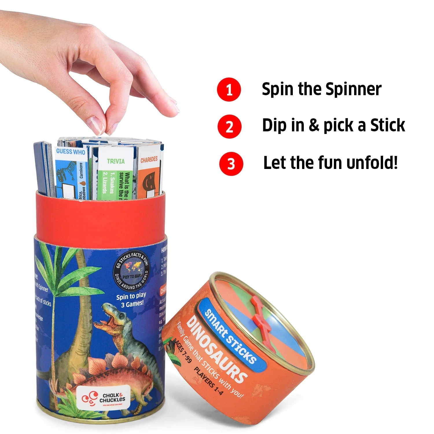 Chalk & Chuckles SMART STICKS-Dino - 1-4 Players