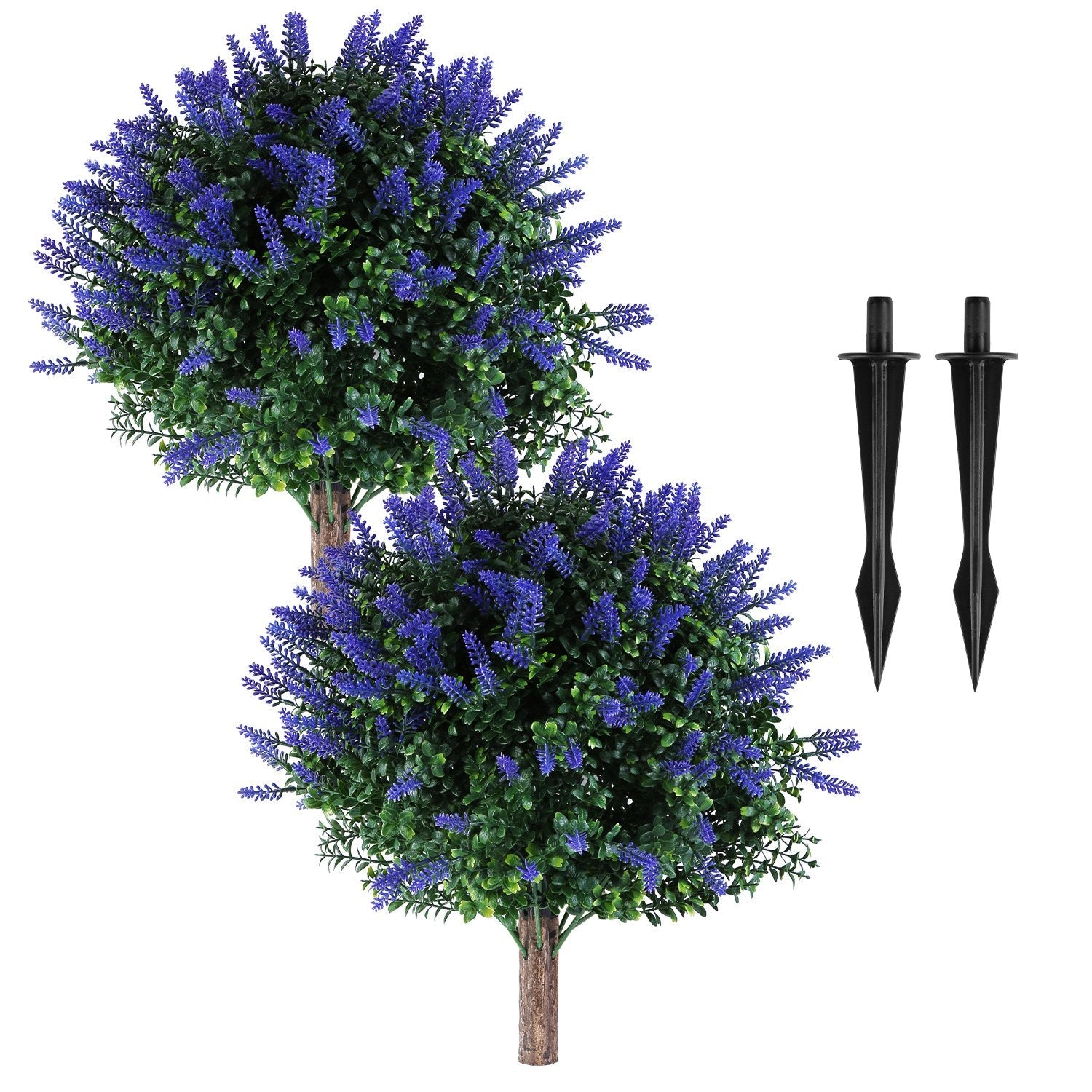 GBruno 2-Pack UV-Resistant Faux Boxwood Ball Trees