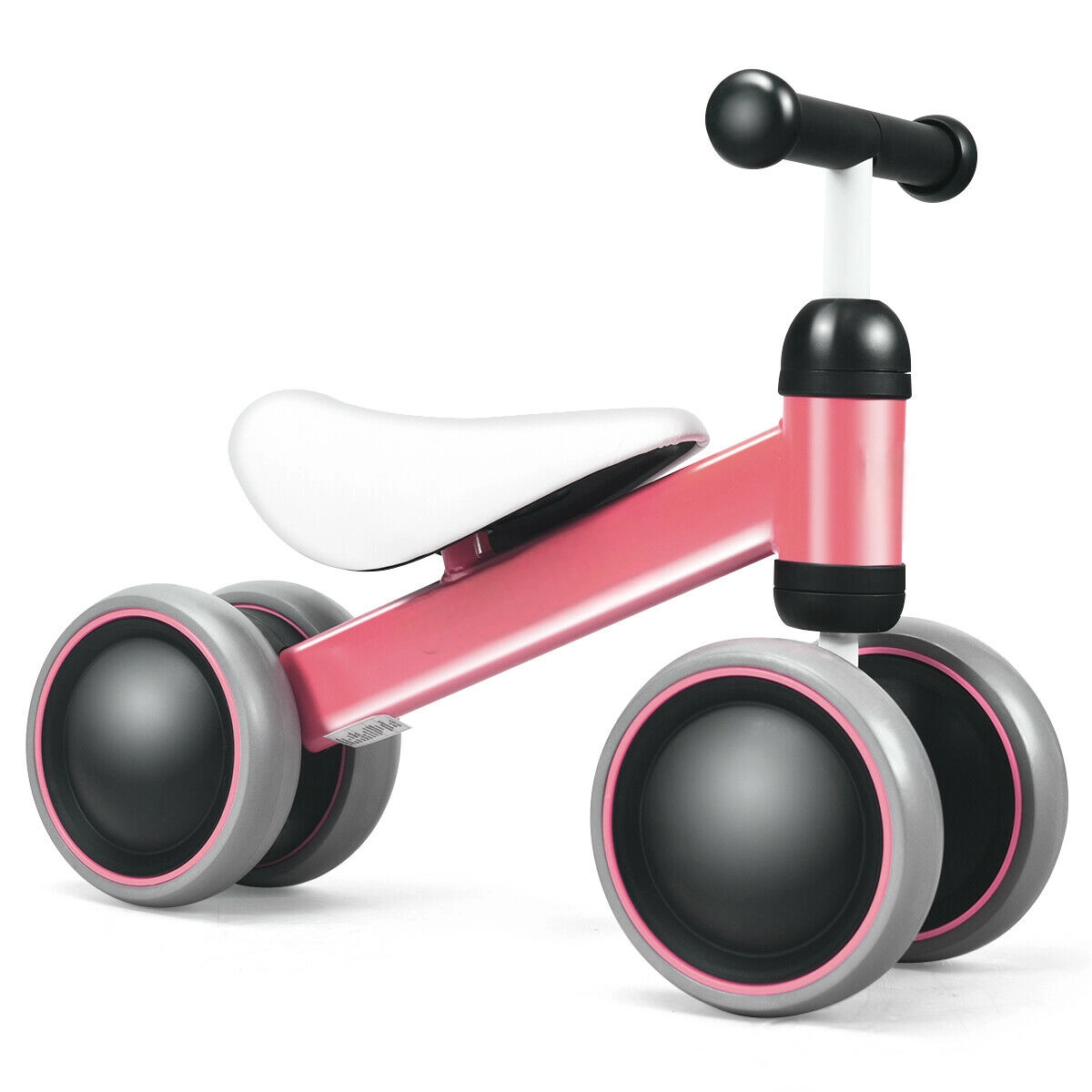 SUGIFT No-Pedal 4-Wheel Baby Balance Bike 44-lb Capacity Ages 2+ Pink