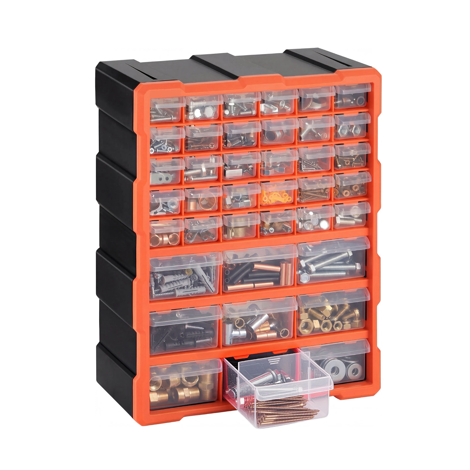 HONGGE Storage Organizer Plastic Drawer Cabinet for Garage Organization Stackable Small Parts
