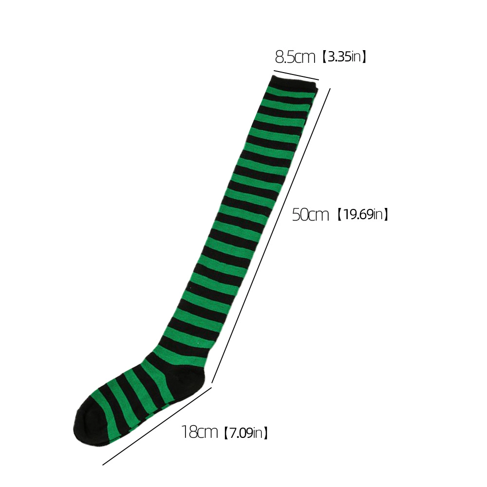 Women Over Knee High Socks Striped Thigh