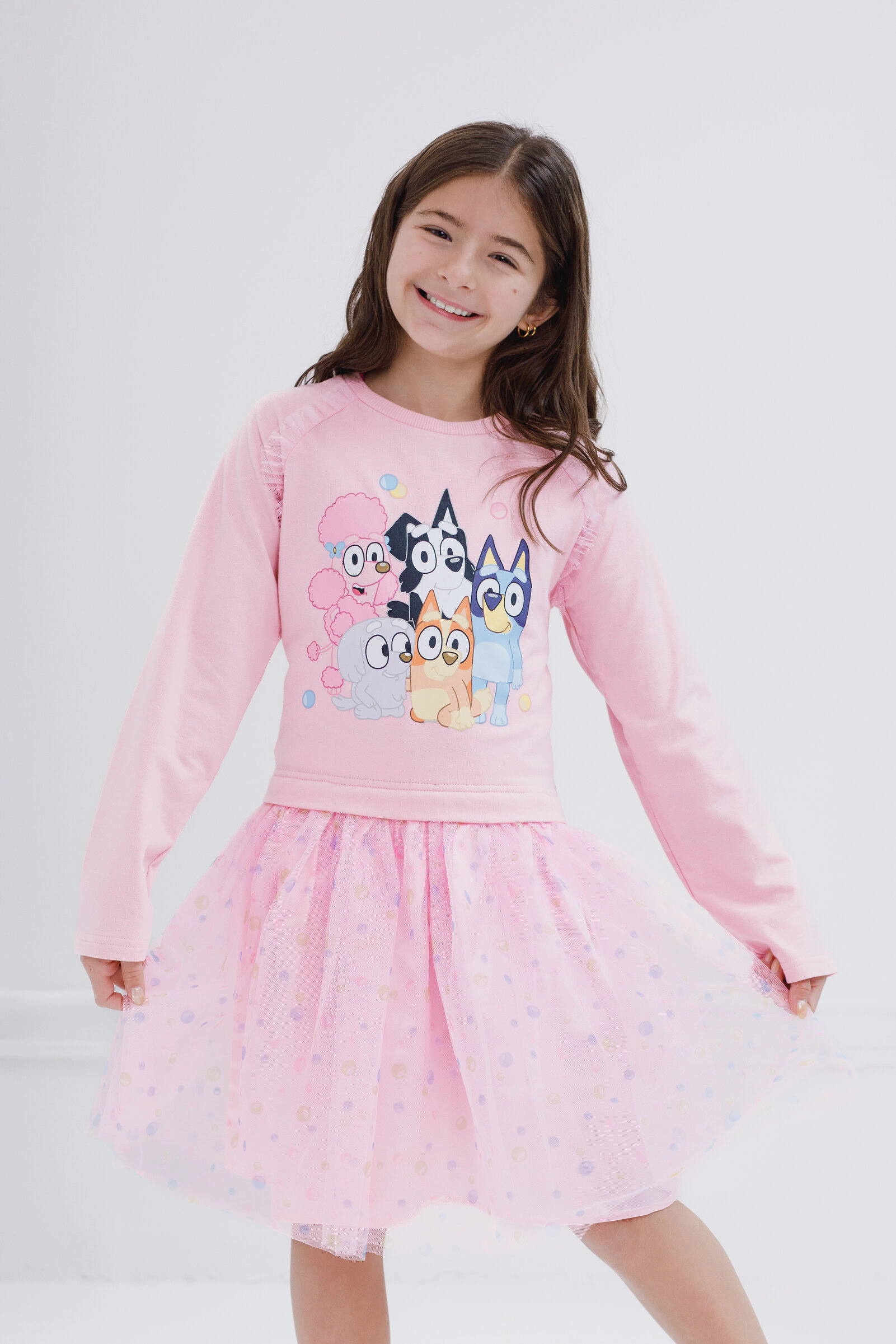 Bluey Girls' French Terry Mesh Tutu Dress