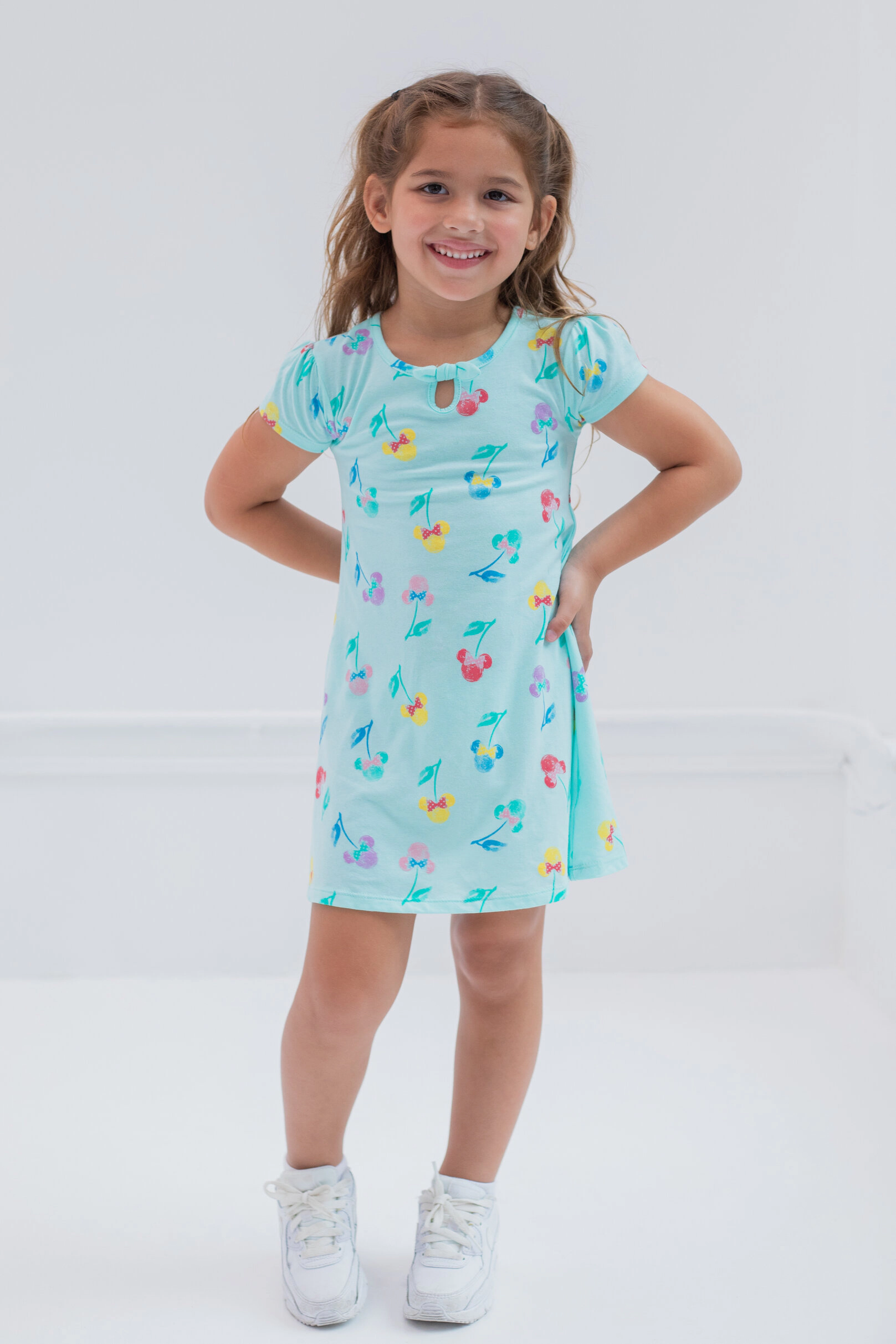 Disney Minnie Mouse Girls' Short Sleeve Skater Dress