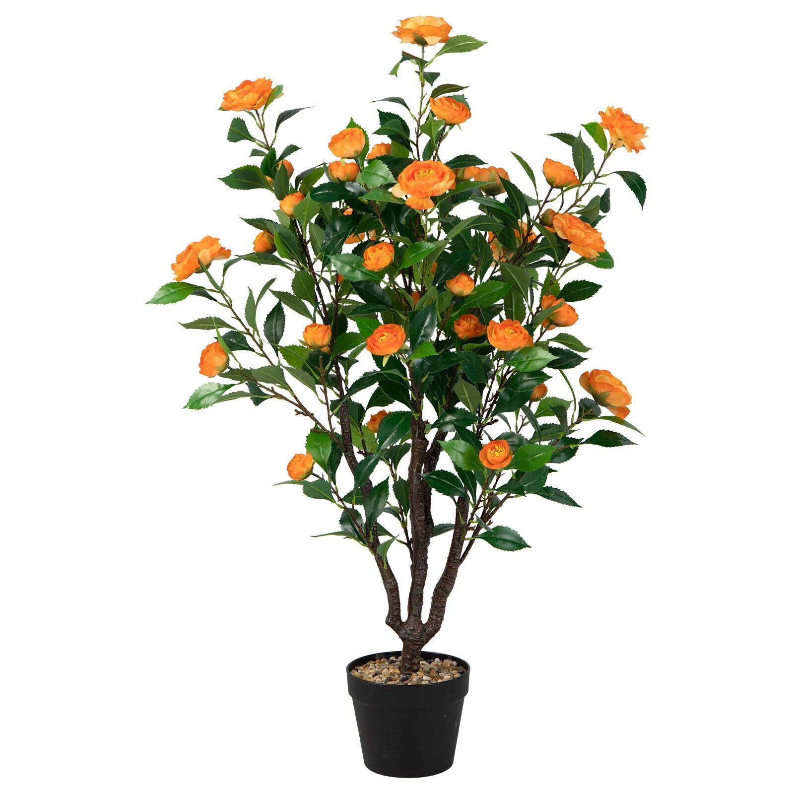 SlickBlue Artificial Flowering Tree with Realistic Leaves for Home Decor