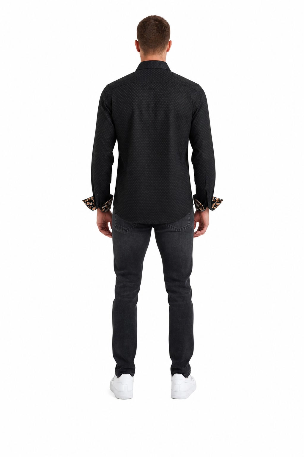 Elie Balleh Slim Fit Mens Jacquard Dot Button-Down Shirt