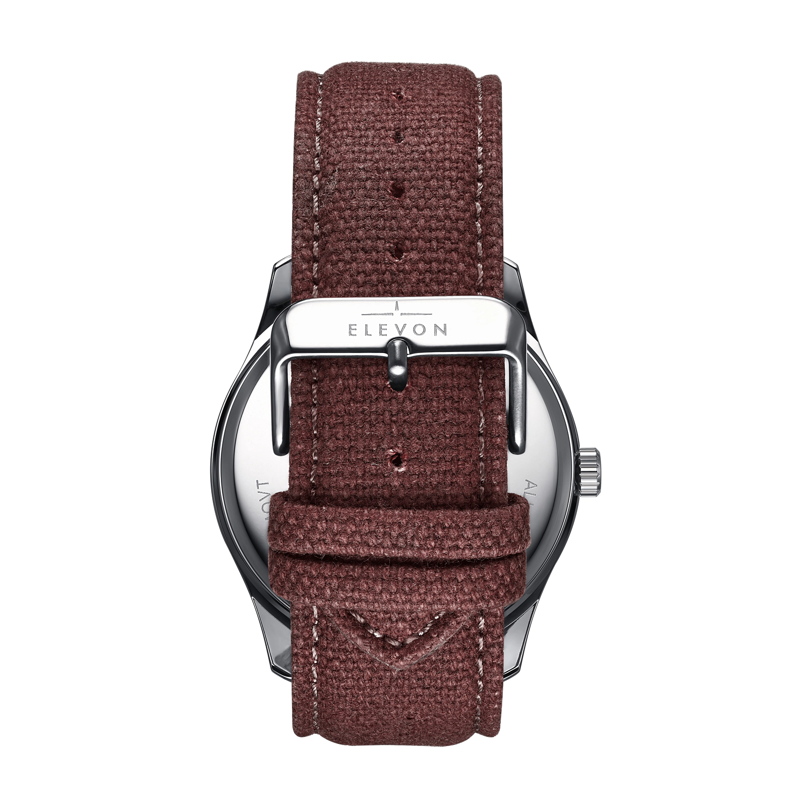 Elevon Crosswind Canvas-Overlaid Leather-Band Watch w/ Date