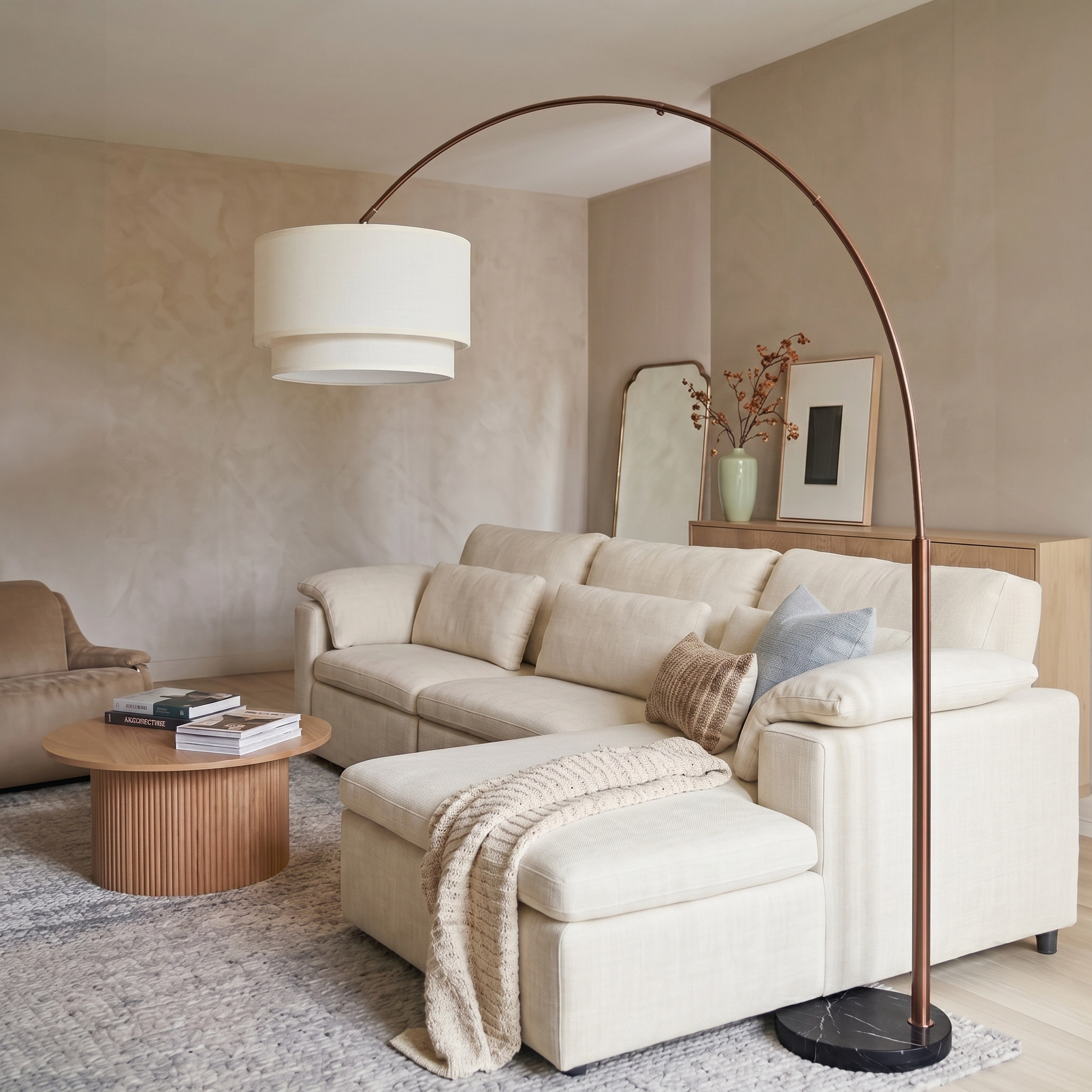 Brightech Mason Arc Marble Floor Lamp