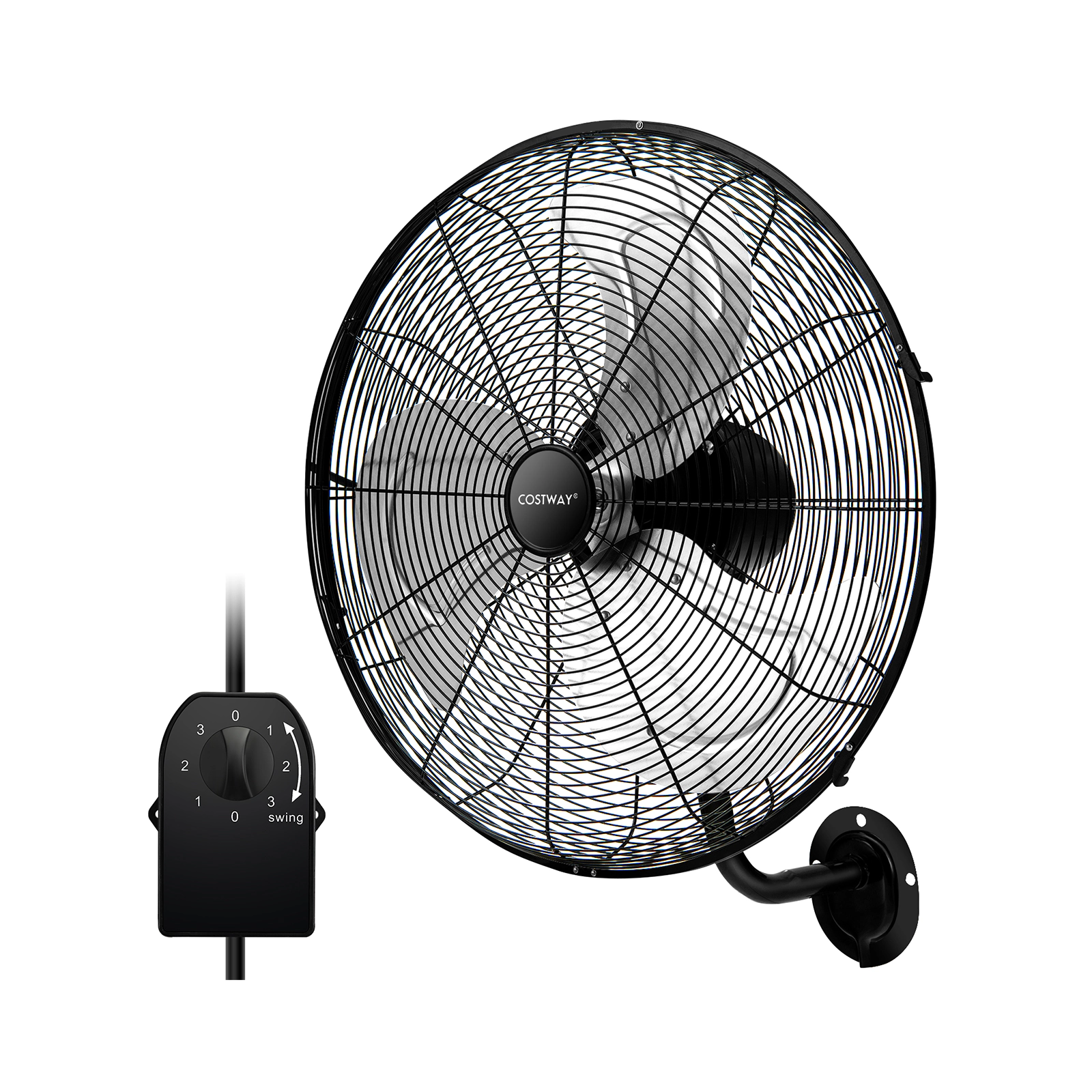 LJG 20 Inch Wall Mount Fan with 3 Fan Speeds and Adjustable Tilt Head