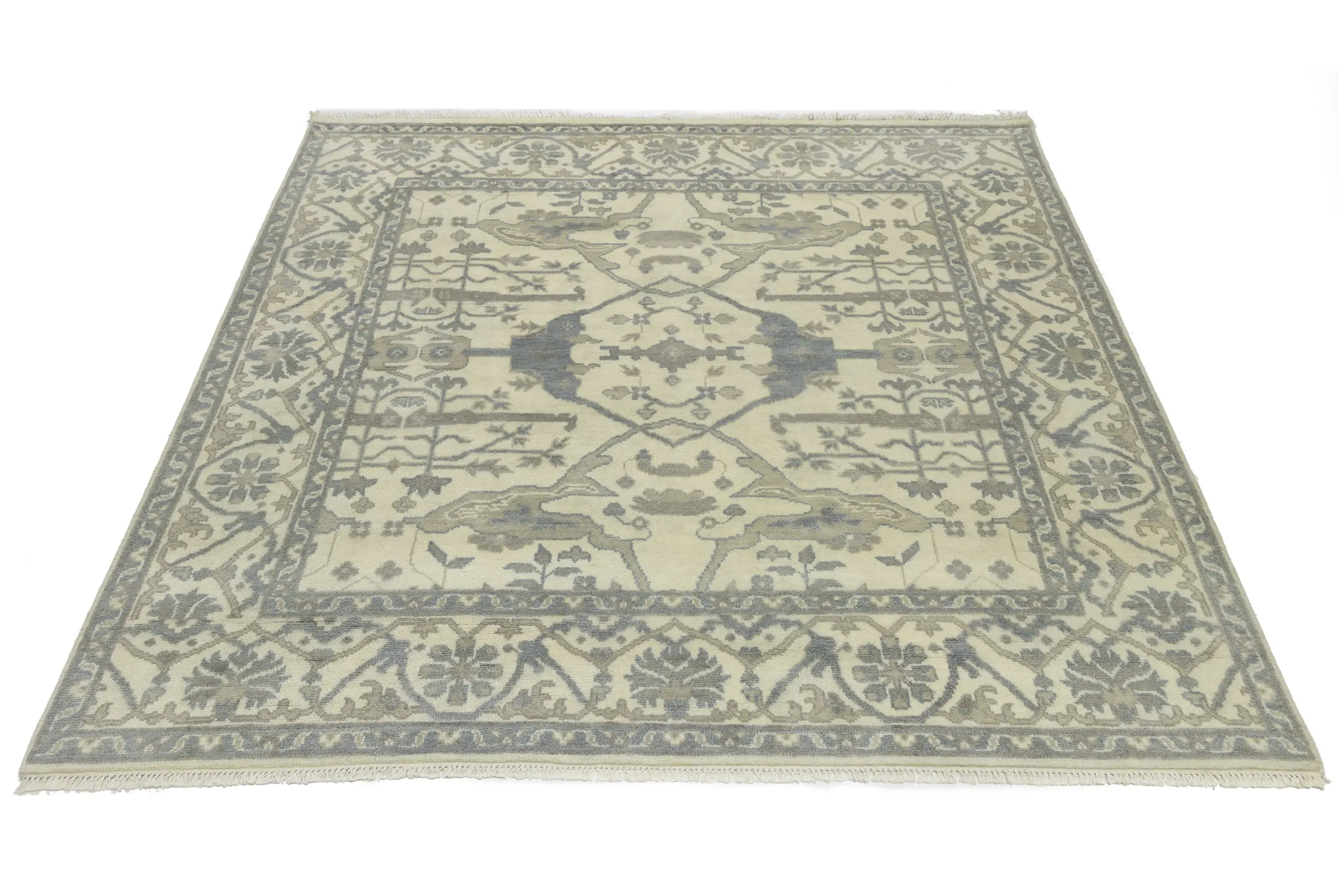 Magic Rugs 8'0 X 8'4 Oushak Hand Knotted Floral Oriental Wool Square Rug