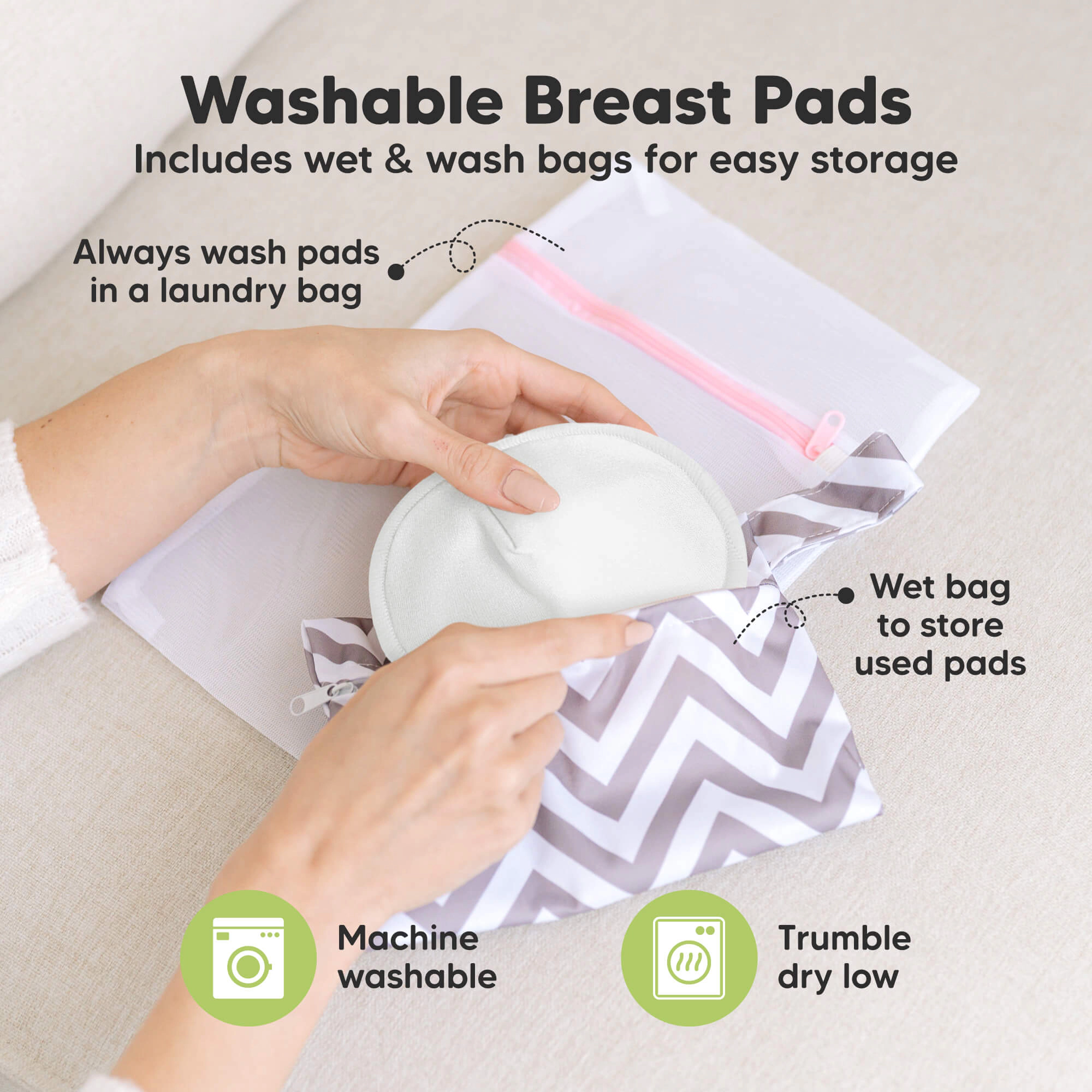 KeaBabies 14-Pack Comfy Nursing Pads (Soft White)