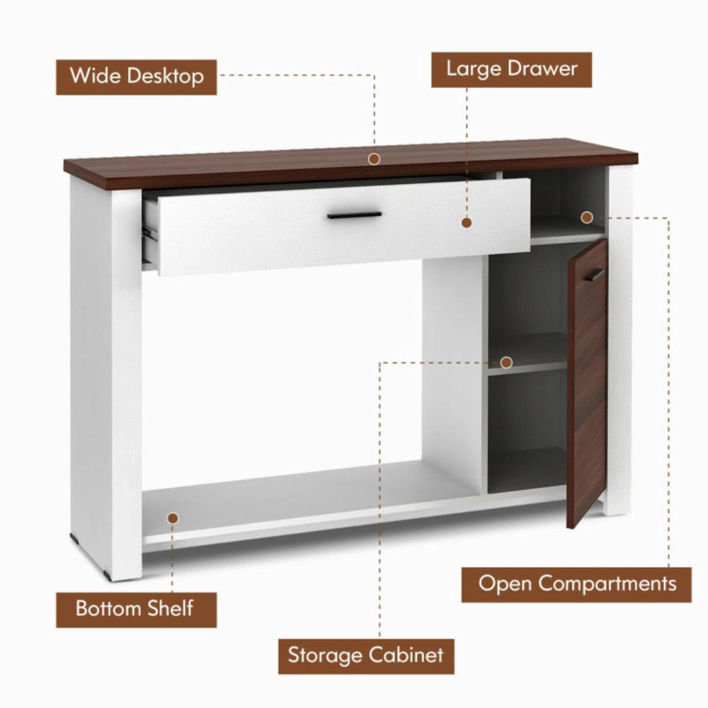 Hivvago 48" Multi-Functional Console Table with Storage Drawer and Cabinet