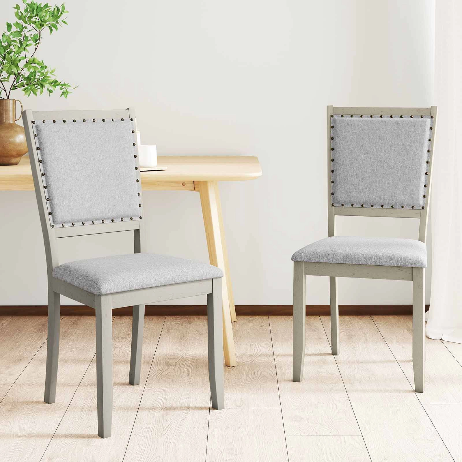 SlickBlue Upholstered Curved Back Dining Chairs Set of 2
