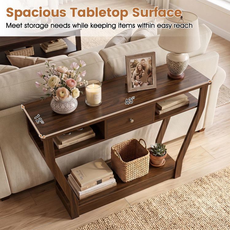 Hivvago Modern Sofa Accent Table with Drawer