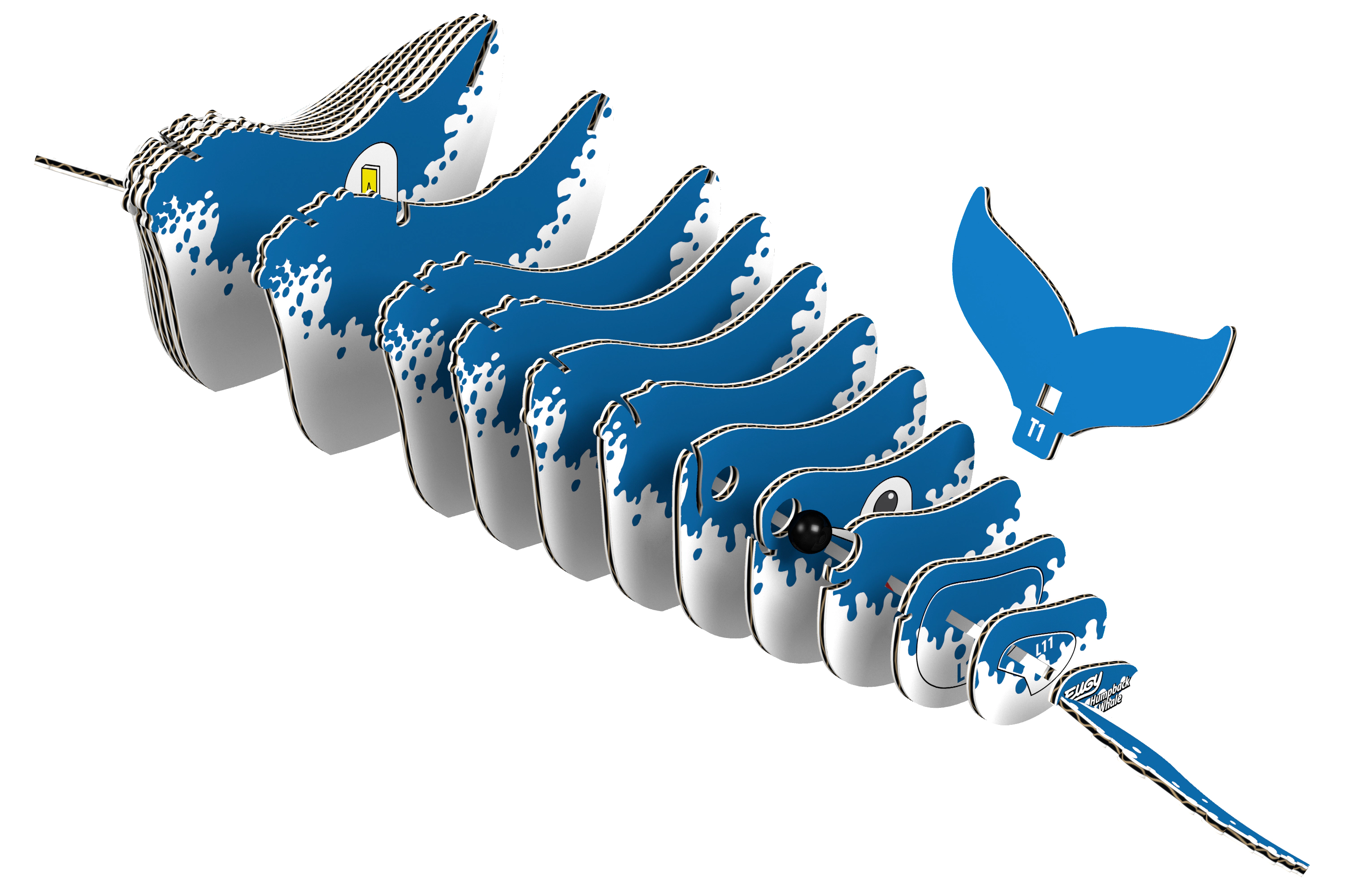 EUGY Humpback Whale 3D Puzzle - contains 25 puzzle pieces