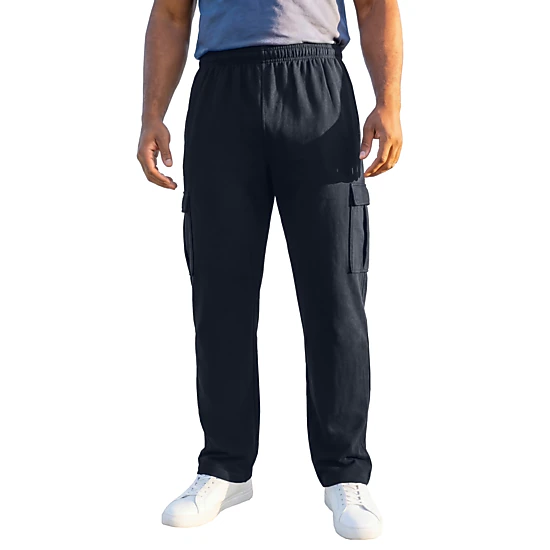 KingSize Men's Big & Tall Ultra-Comfort Fleece Cargo Sweatpant, Color ...