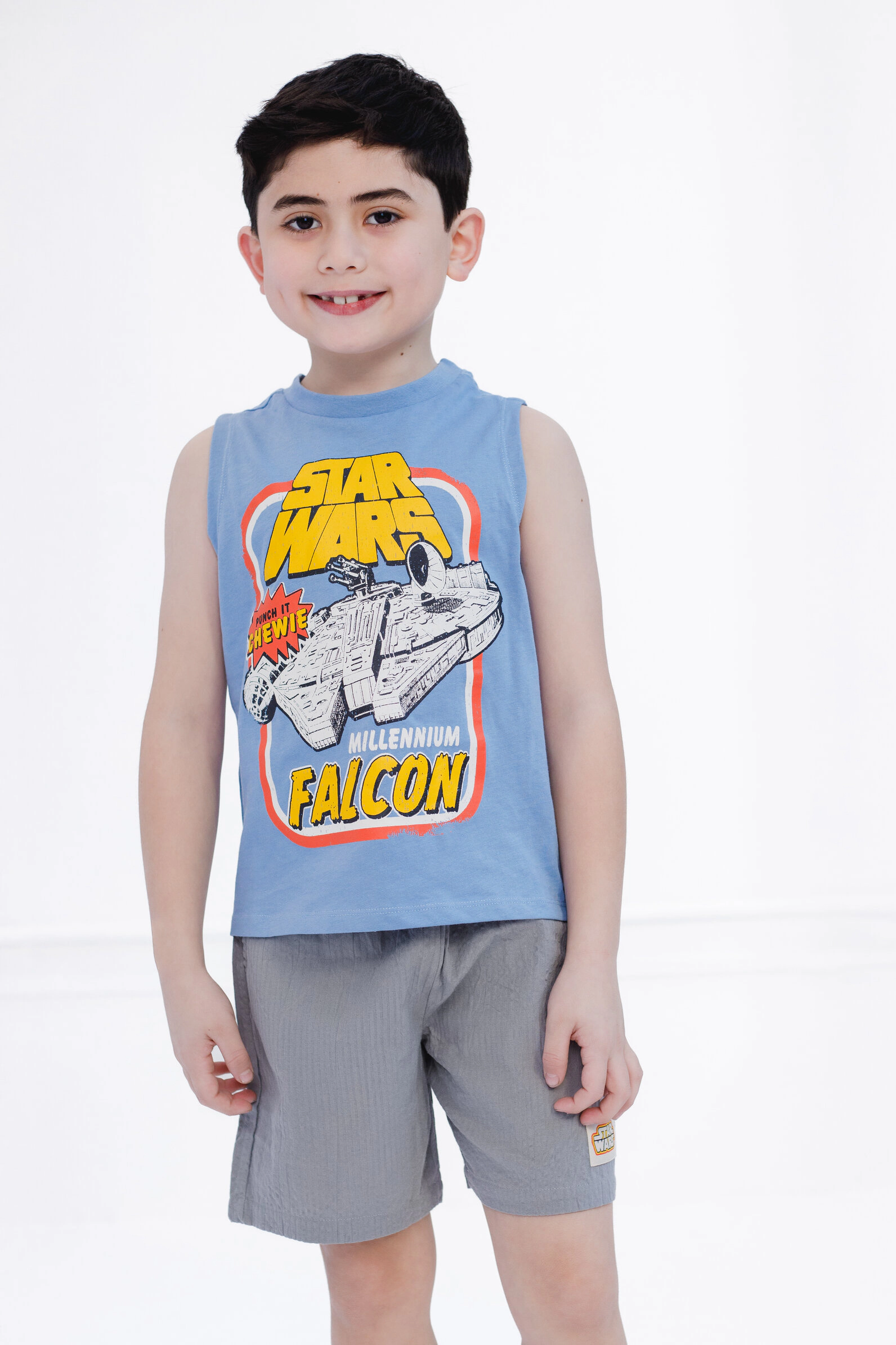 Star Wars Millennium Falcon Boys' Sleeveless 2-Piece Tank Top and Shorts Set
