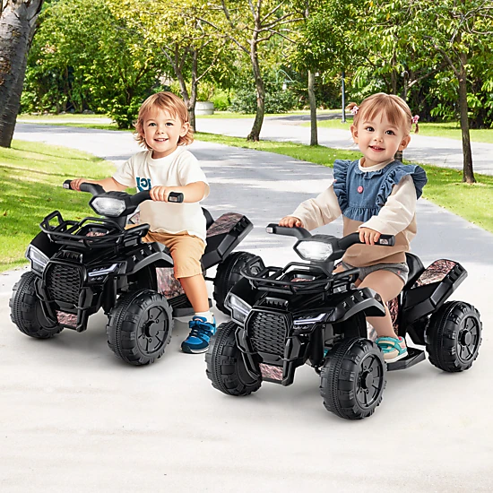 LJG 6V Kids ATV Quad Electric Ride on Car with LED Light and MP3