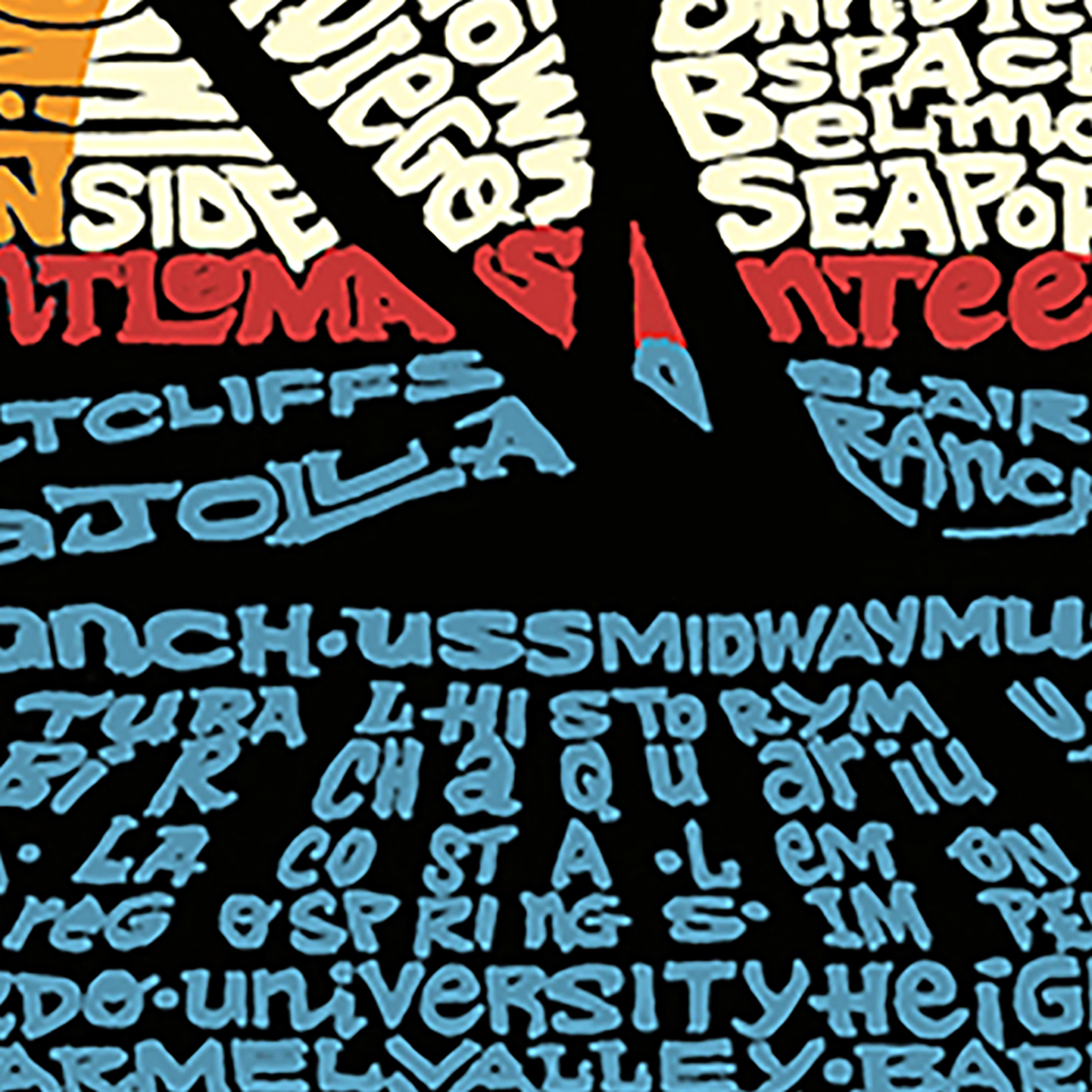 LA Pop Art Cities San Diego - Men's Word Hooded Sweatshirt
