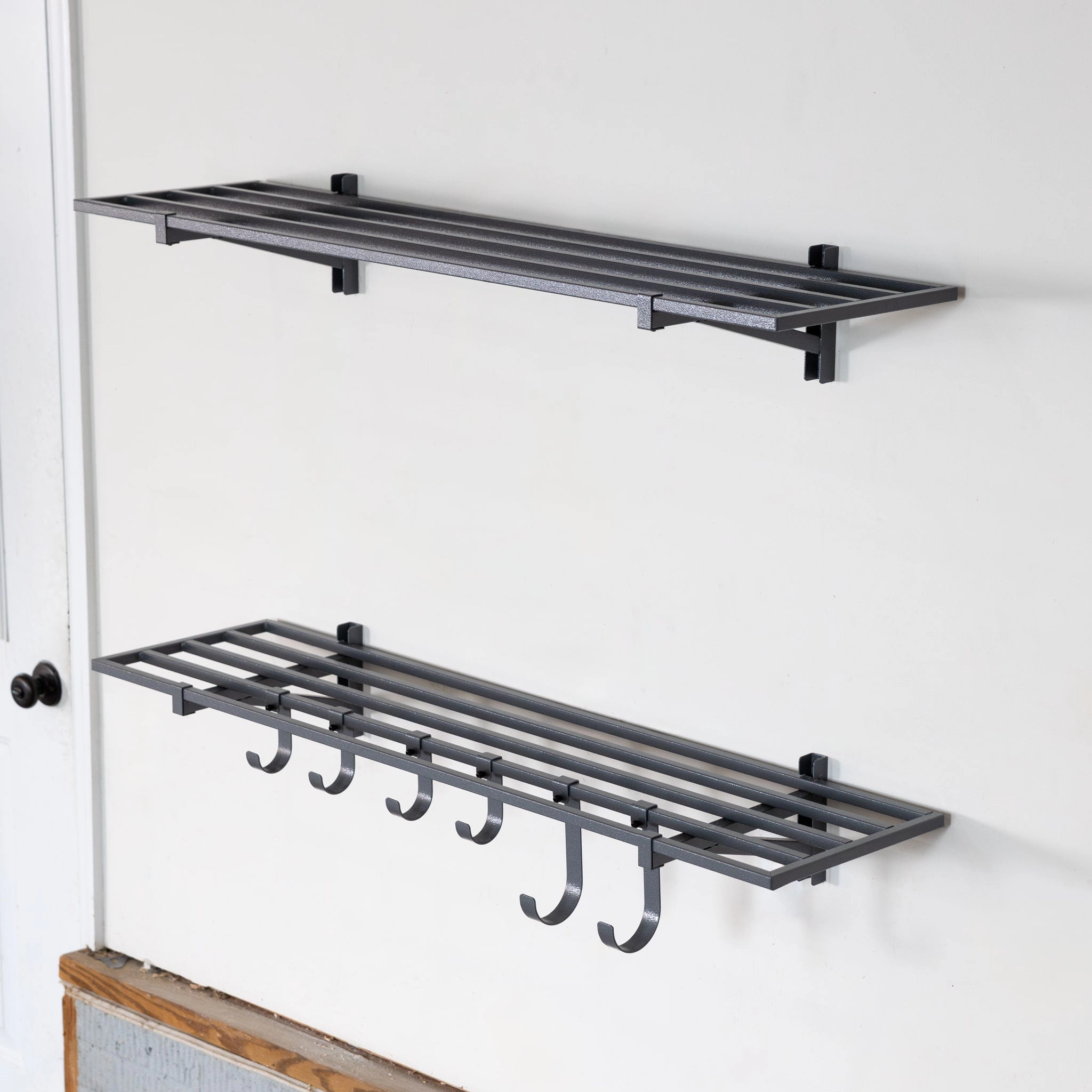 StoreYour 1' x 4' Bristol Garage Wall Mount Shelves, 2 Pack, Hammered Gray