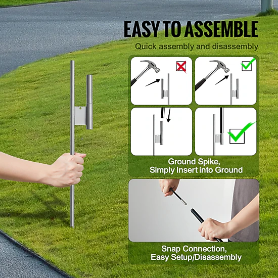 HONGGE Feather Flag Pole Kit Swooper Flag Pole Sign Flag Poles for Business Advertising Flags Outdoor with Ground