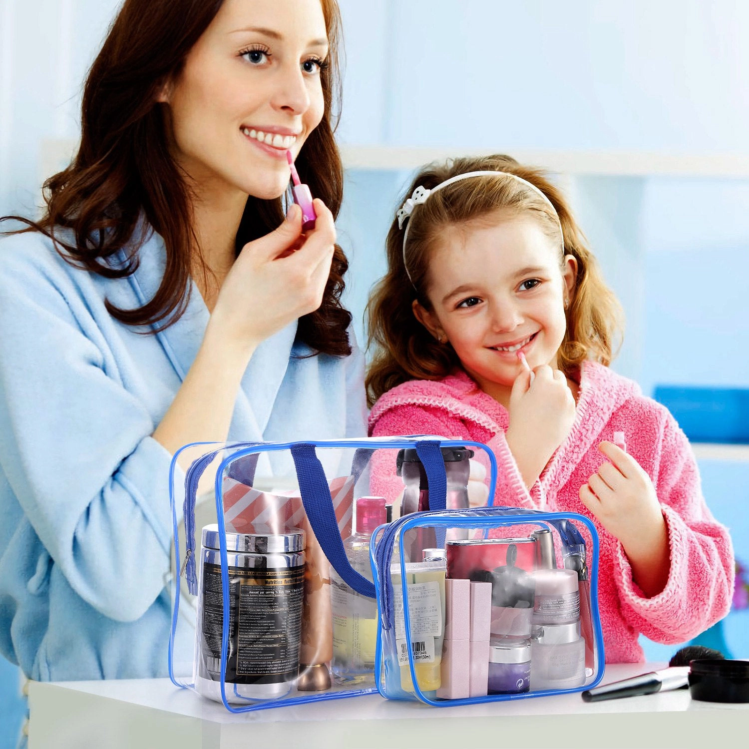 GBruno 3-Piece Clear Travel Toiletry Bag Set