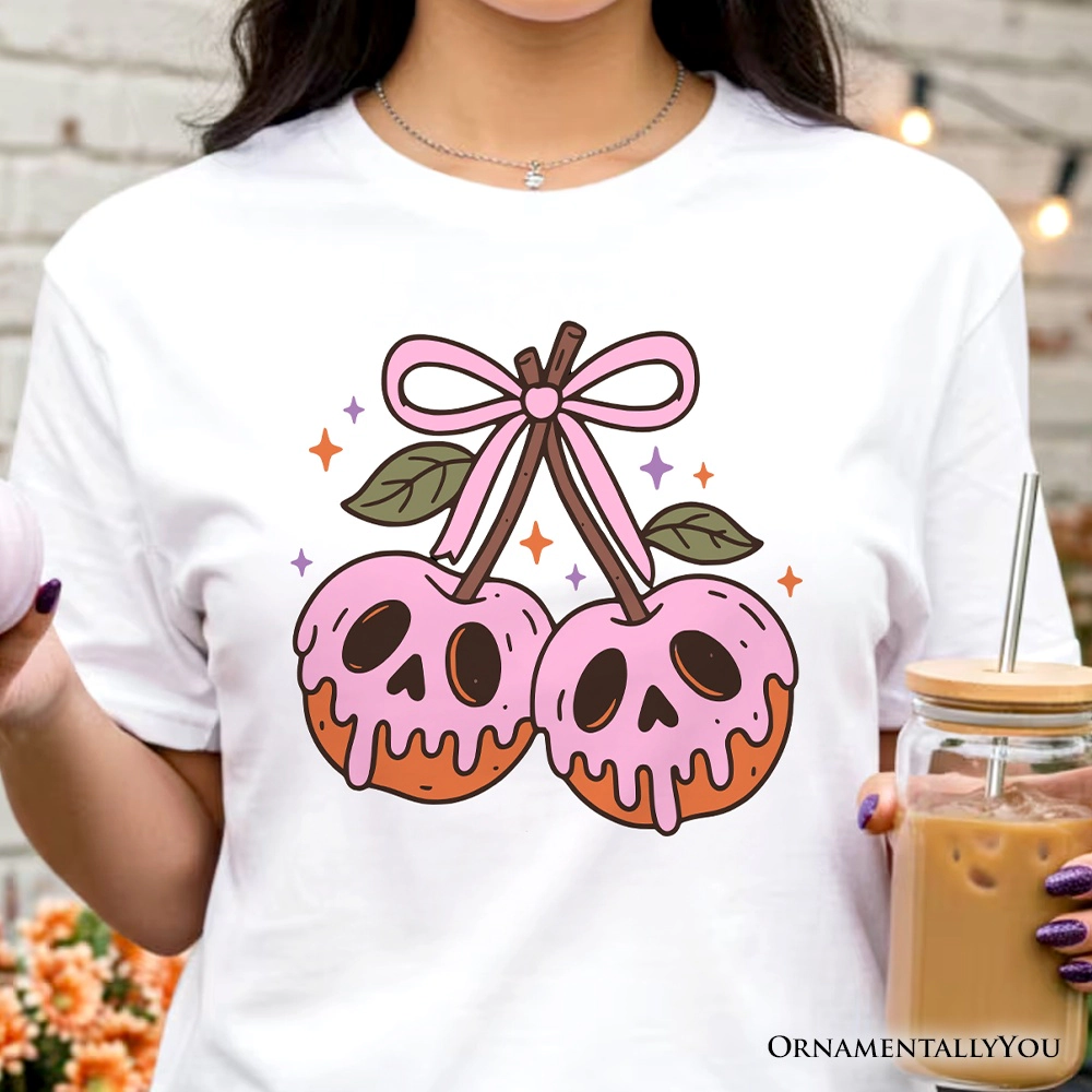 OrnamentallyYou Womens Sweet And Spooky Poison Cherries Halloween T-Shirt
