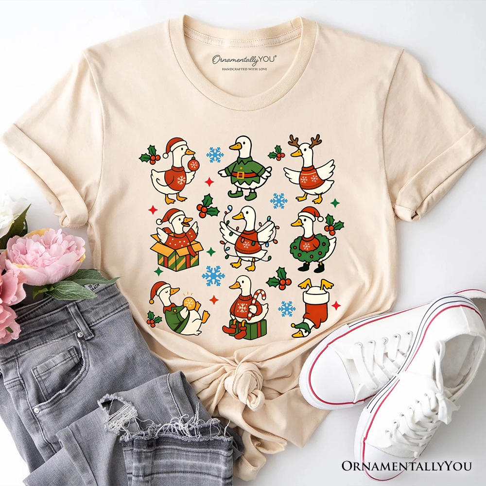 OrnamentallyYou Unisex Just A Jolly Goose Christmas T-Shirt
