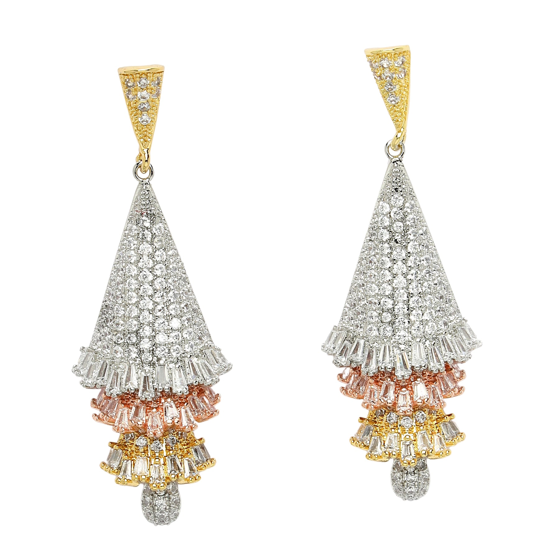 AGP PARIS Womens Diva Collection Zirconia Chandelier Drop Earrings
