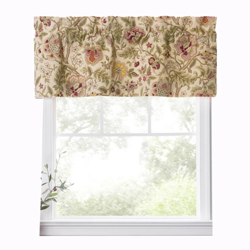 Ellis Curtain Regency Straight 3" Rod Pocket Valances for Windows 50" x 15" Antique