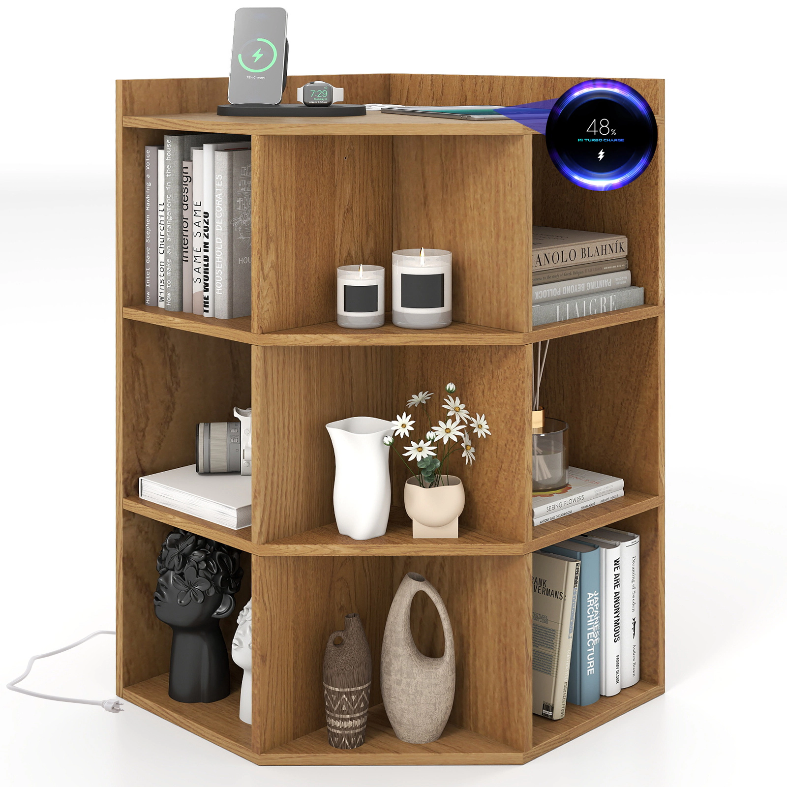 Modern Corner Cabinet Organizer for Living Room Bedroom Office