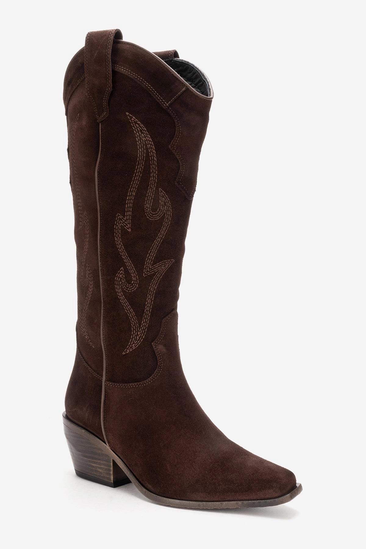 Forever & Always Womens Pietro Leather Western Knee High Boots