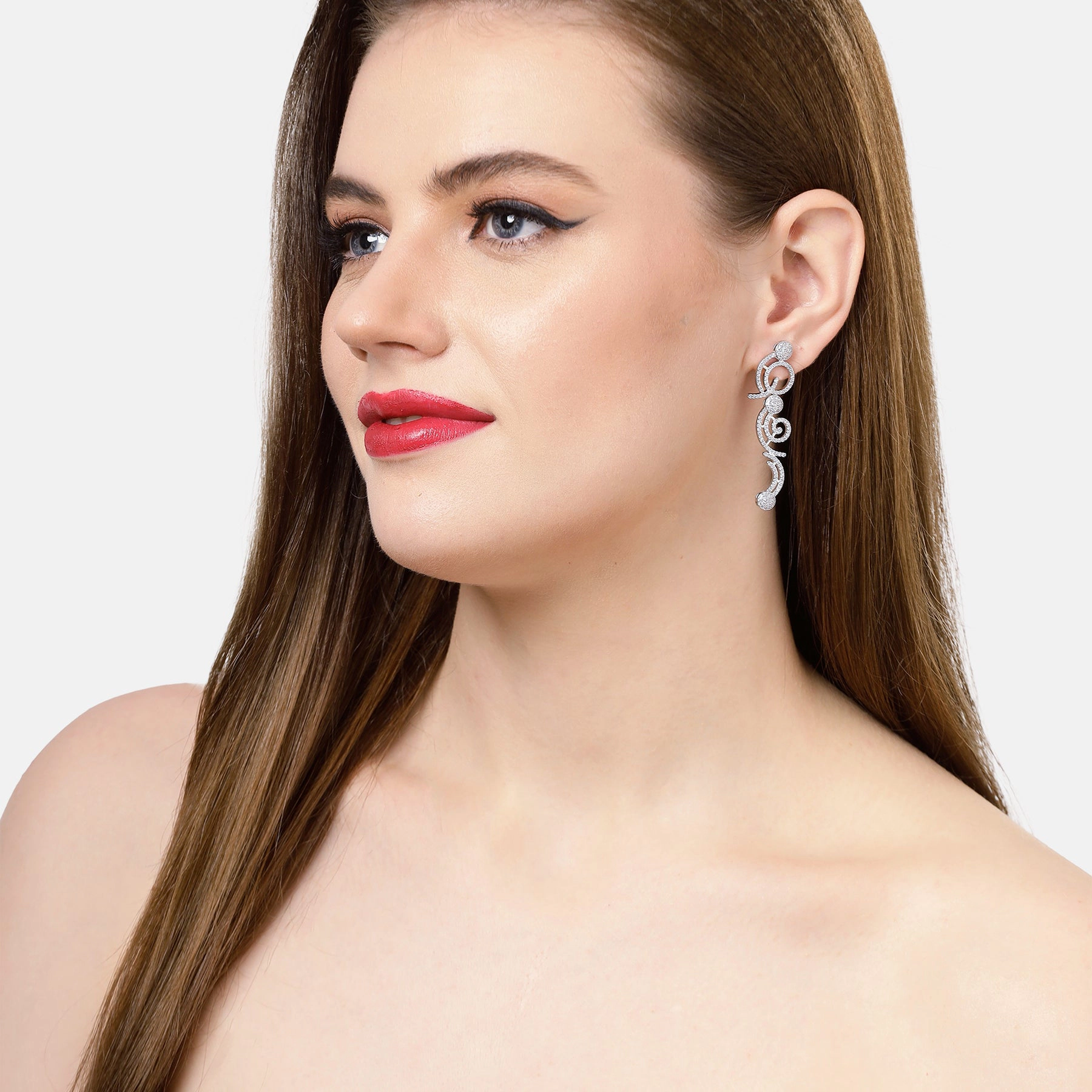 AGP PARIS Womens Classy Swirl Drop Earrings