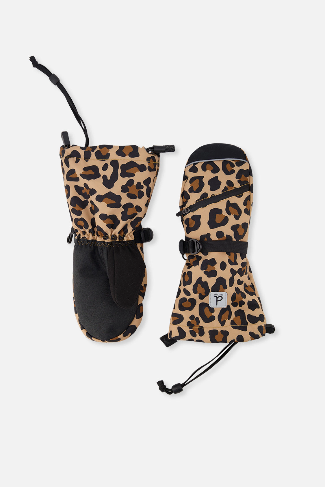 Deux par Deux Boys Teknik Leopard Print Cordura-Reinforced Winter Mittens
