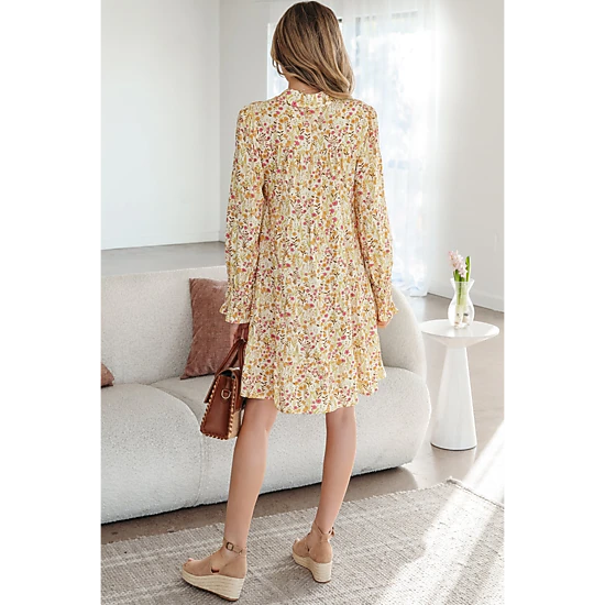 Threaded Pear Women's Kaiya Loose Shirt Dress Long Sleeve