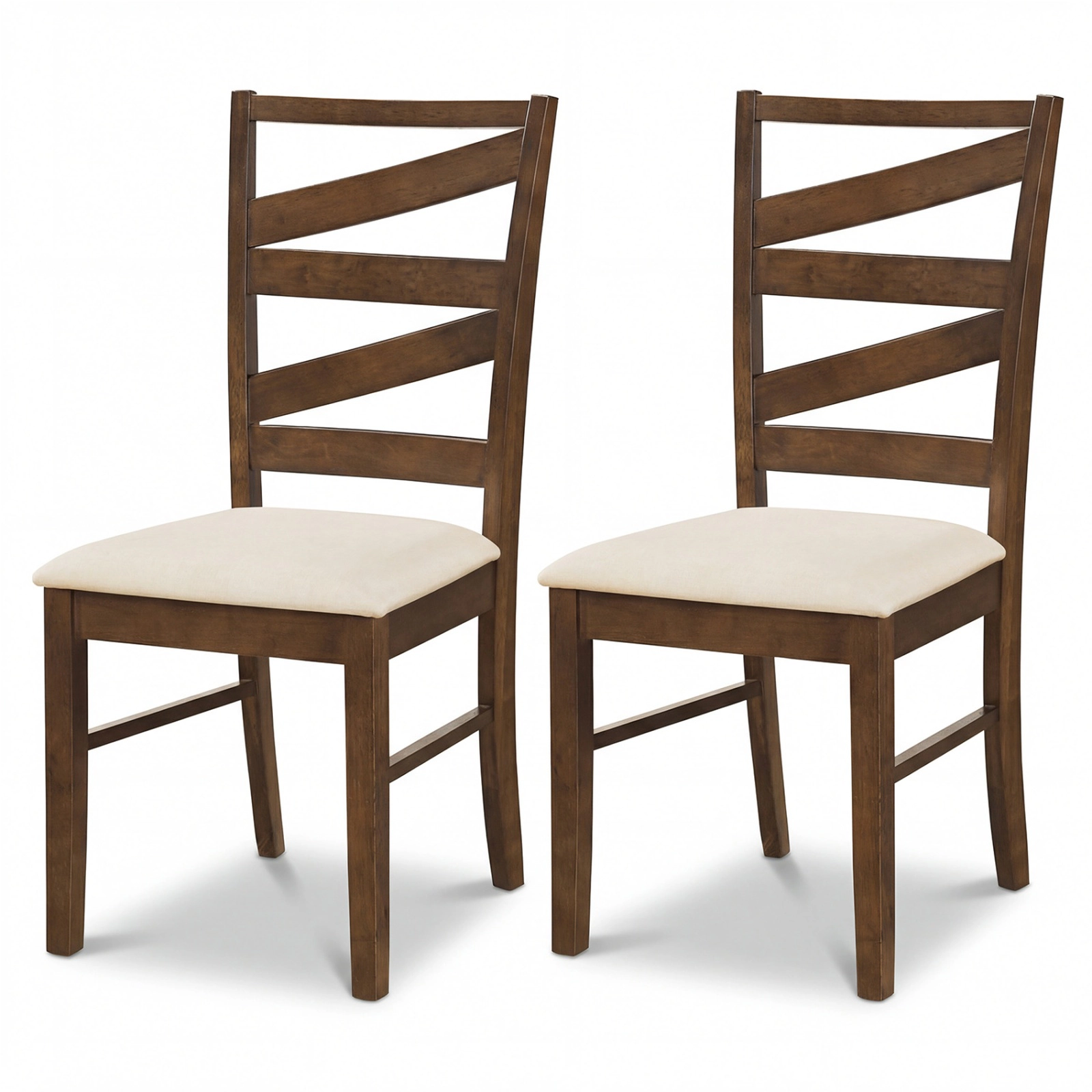 SUGIFT Set of 2 Farmhouse Linen Upholstered Dining Chairs with Tall Backrest