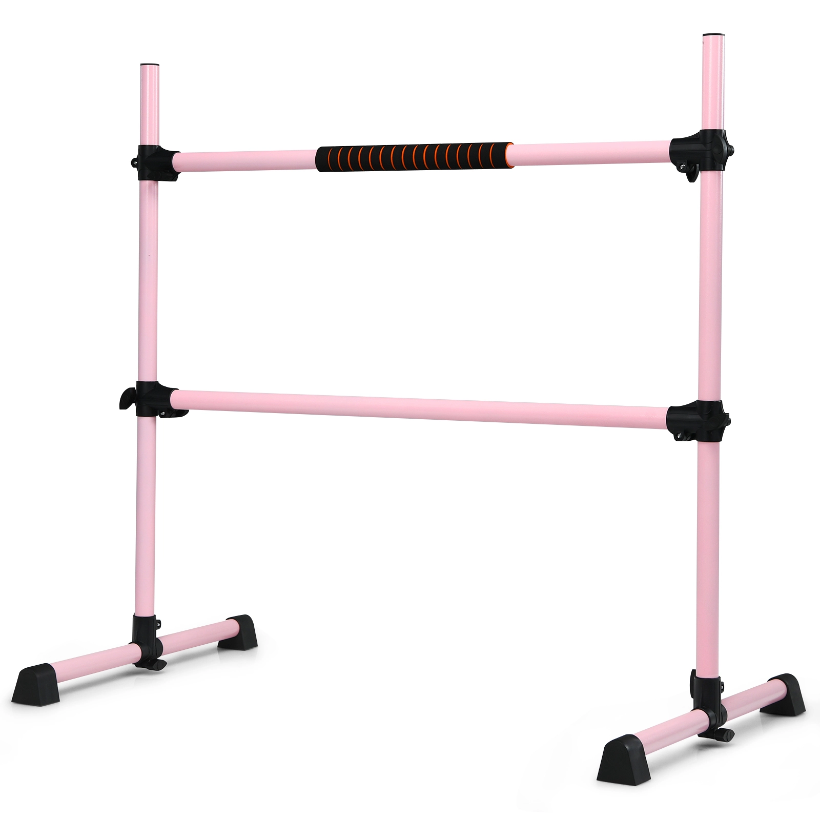 SUGIFT Pink 4-ft Portable Double Ballet Barre with Adjustable Height 49-in W 28-in D 47-in H 220-lb User Capacity
