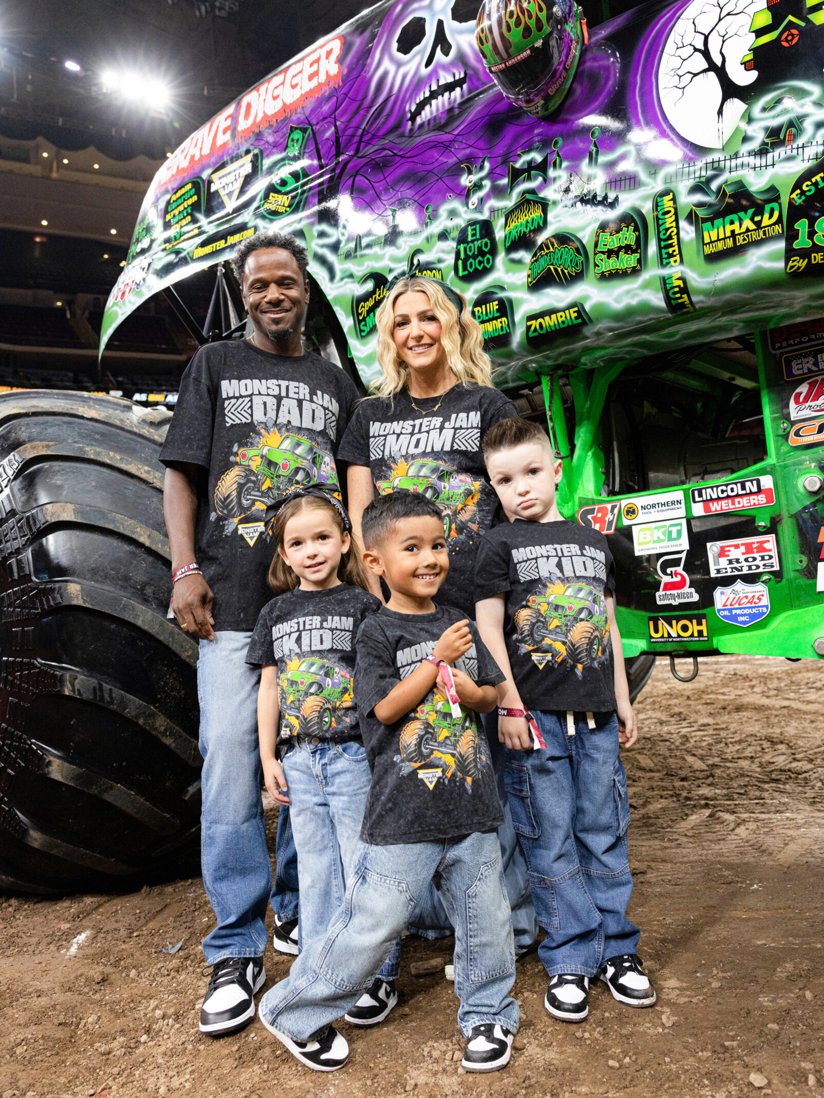 Monster Jam Grave Digger Matching Family Short Sleeve Cotton Graphic T-Shirt