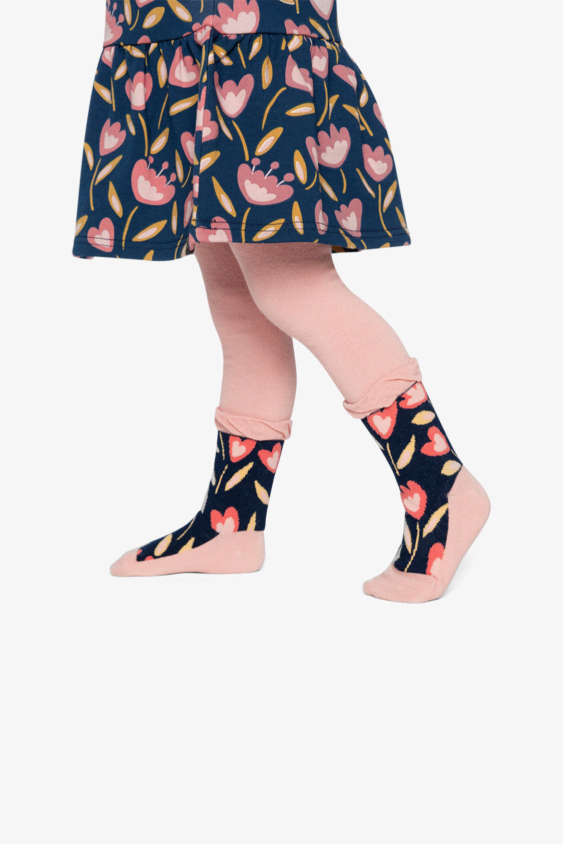 Deux par Deux Girls Frilled Tulip Knit Tights